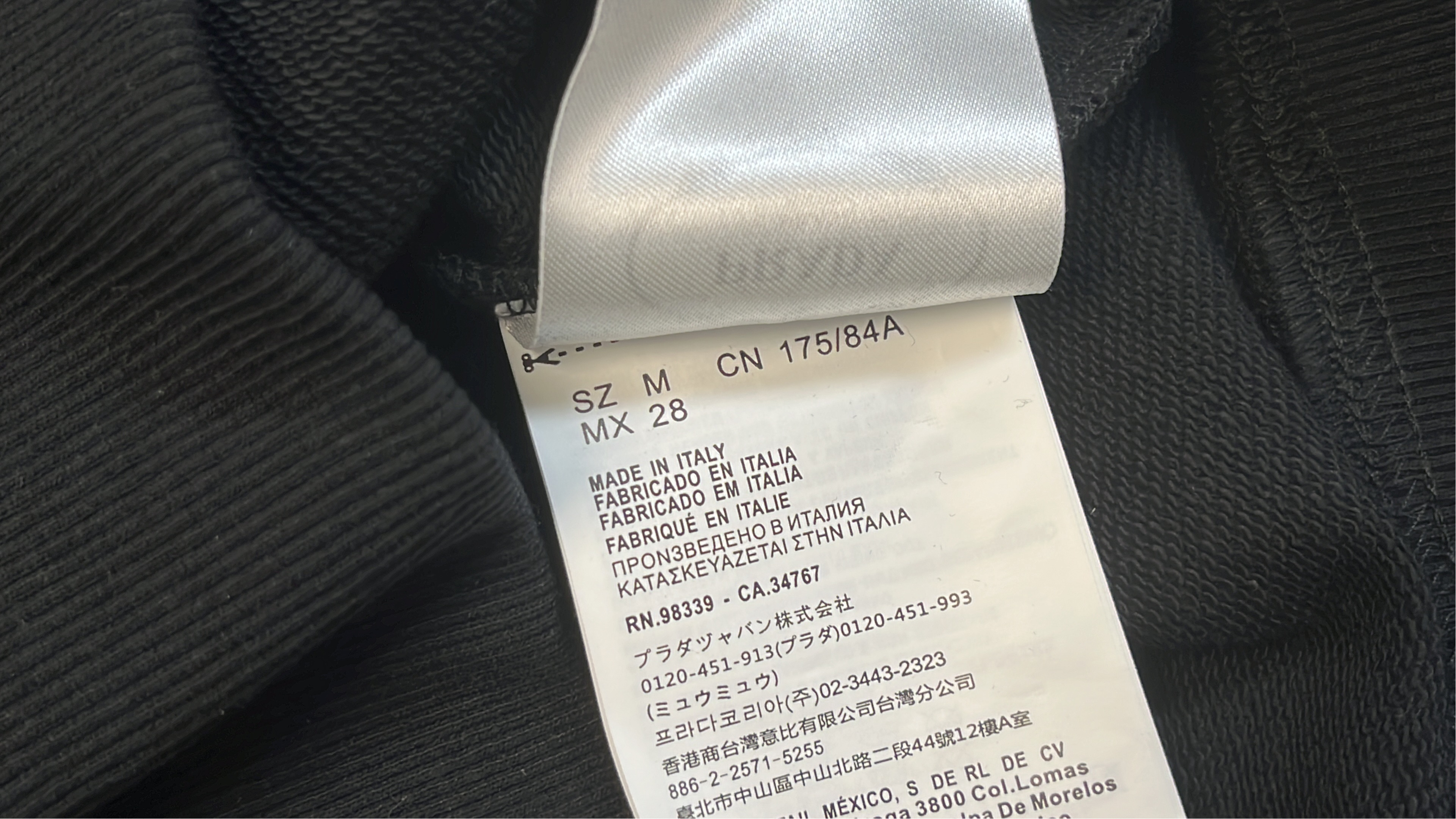 Prada Black Crewneck Sweatshirt with Logo Patch