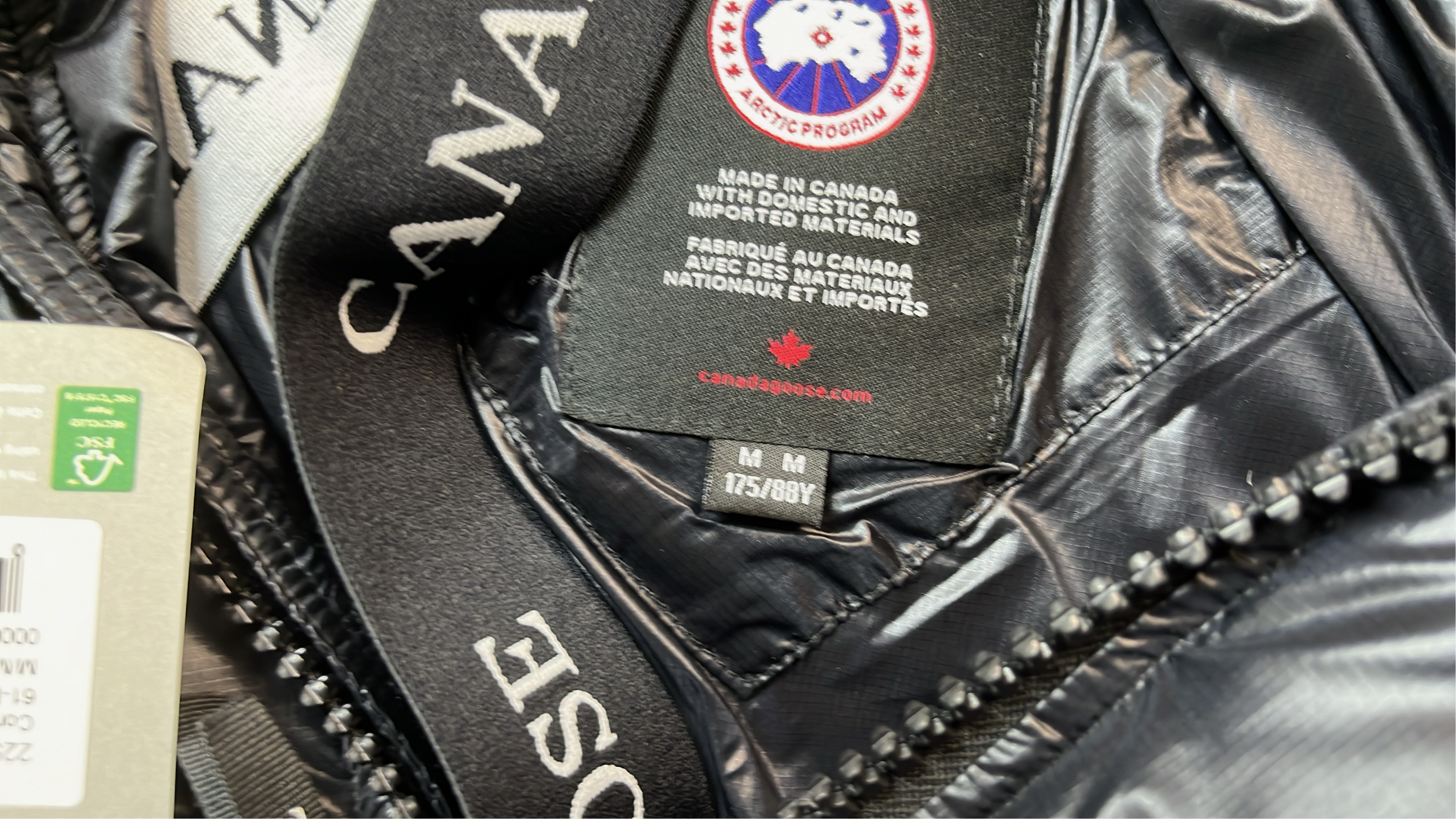 Canada Goose Black Down Jacket with Hood