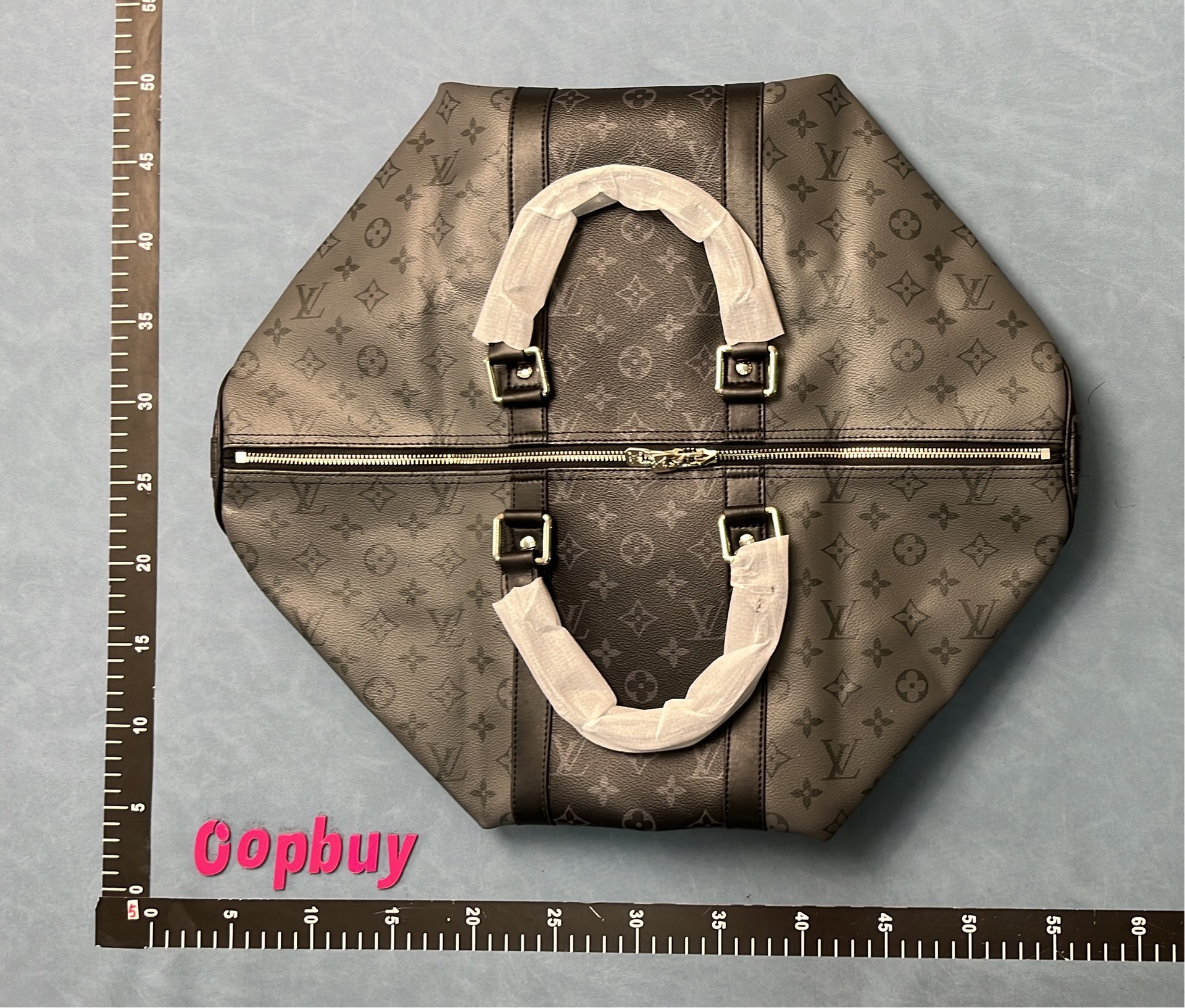 LV Keepall Bandouliere 50 Blue Monogram Canvas Travel Bag