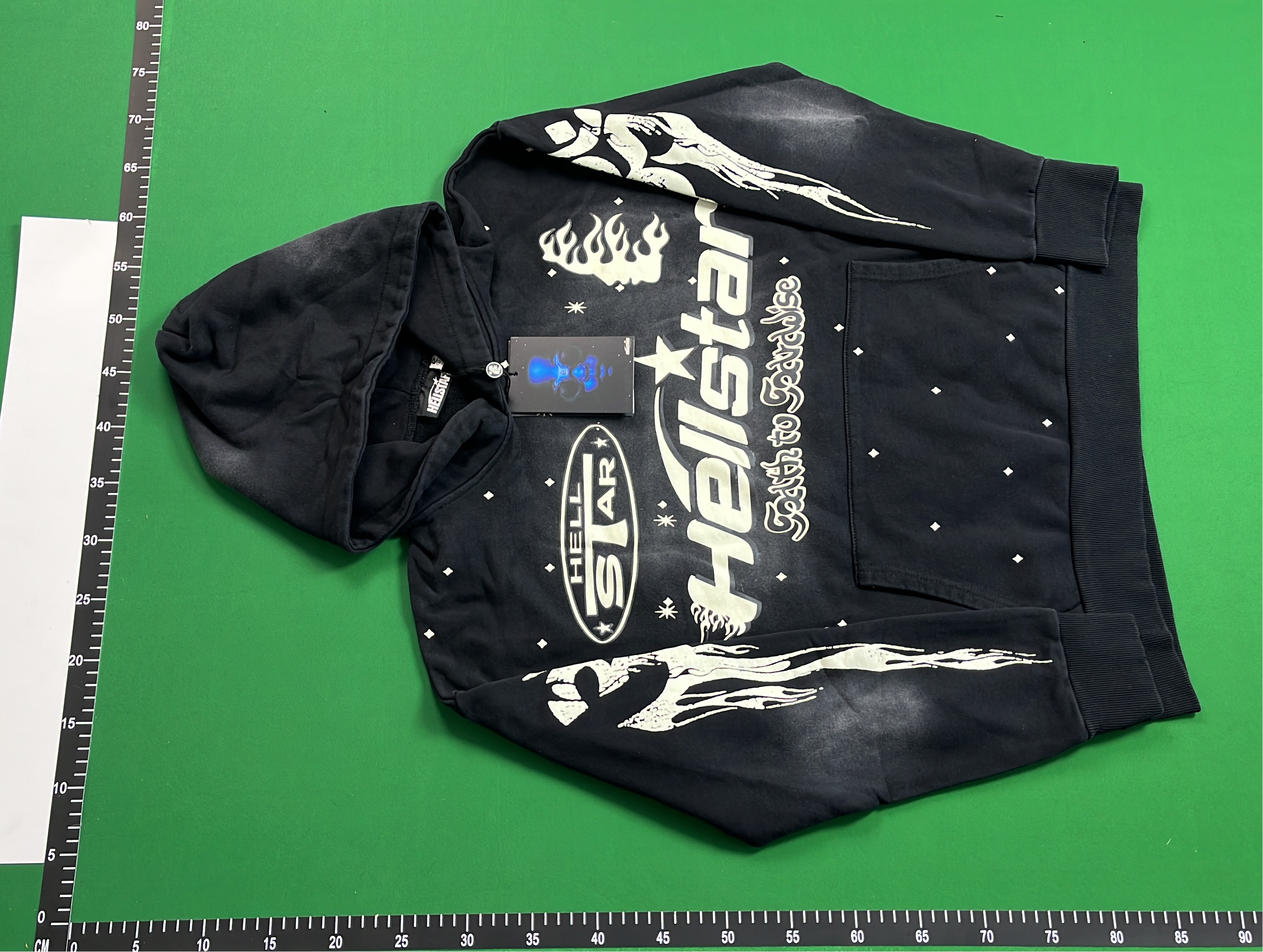 Hellstar Hoodie Sweatshirt Black Tie-Dye Logo Design