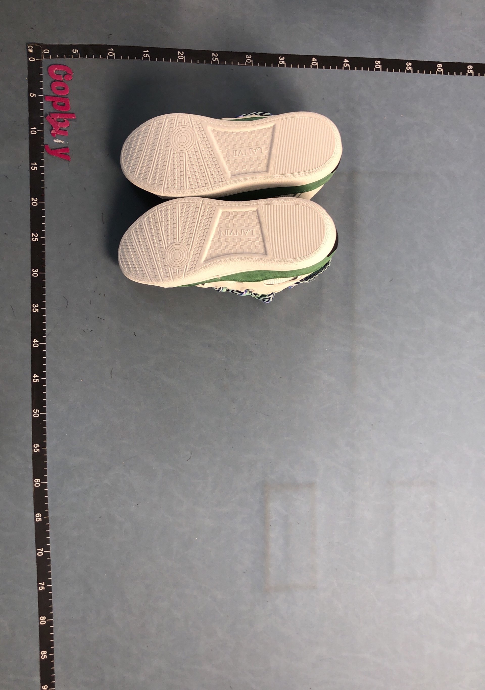 Tiffany & Co. Gray and Blue Sneakers with Chevron Laces