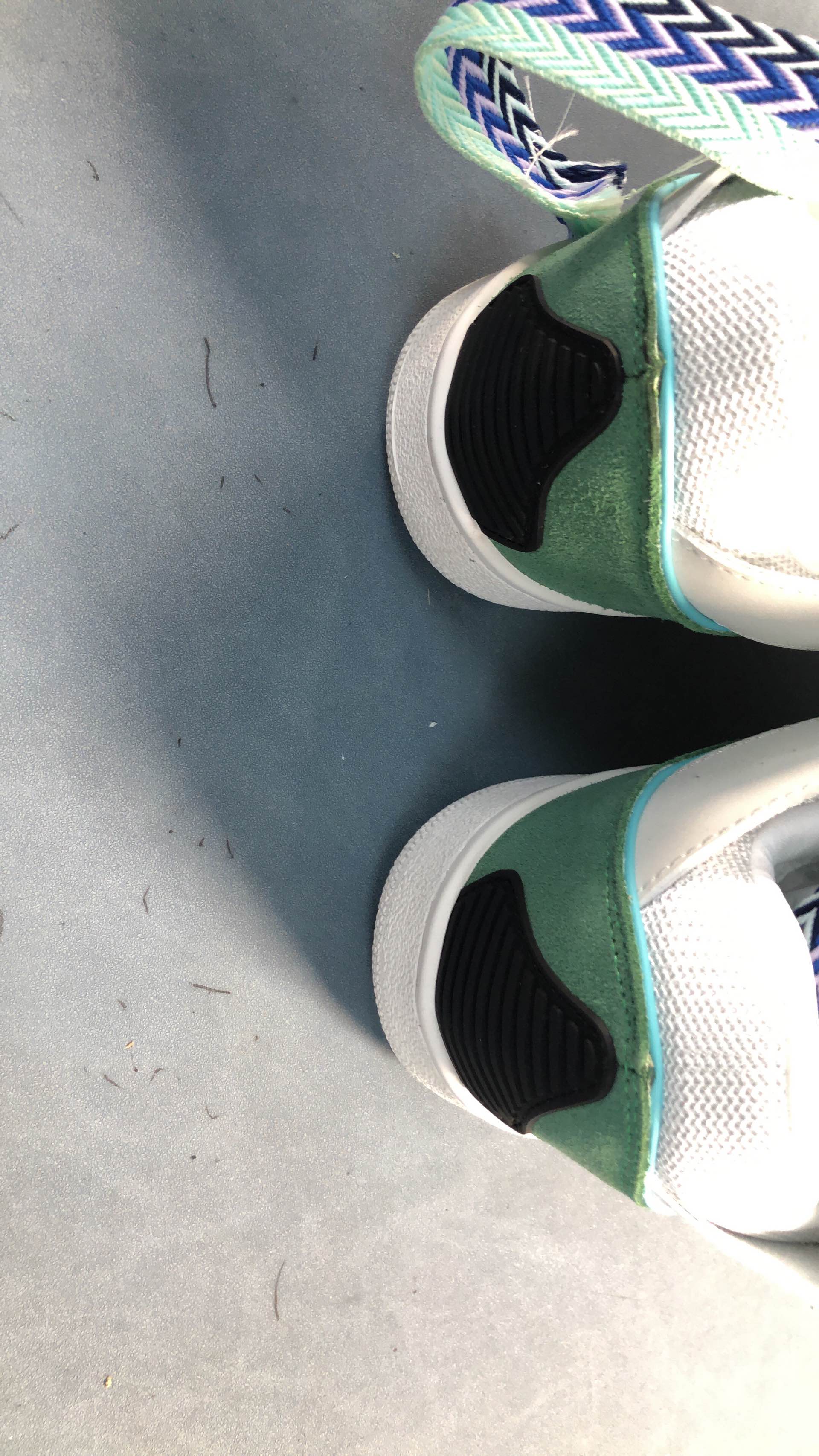 Tiffany & Co. Gray and Blue Sneakers with Chevron Laces