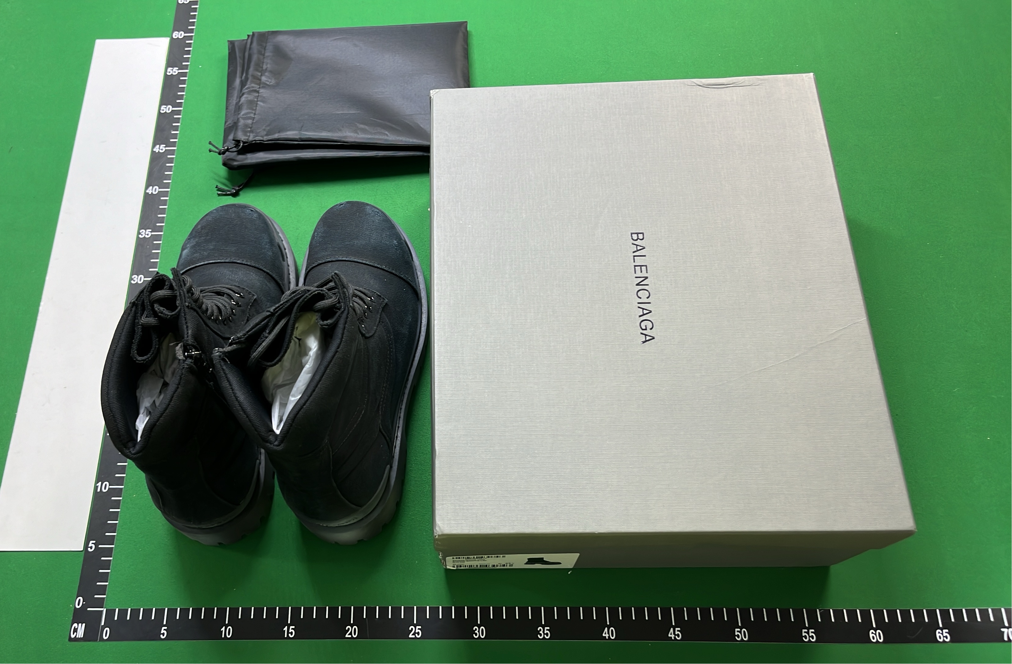 Balenciaga Black Worker Boots with Distressed Design