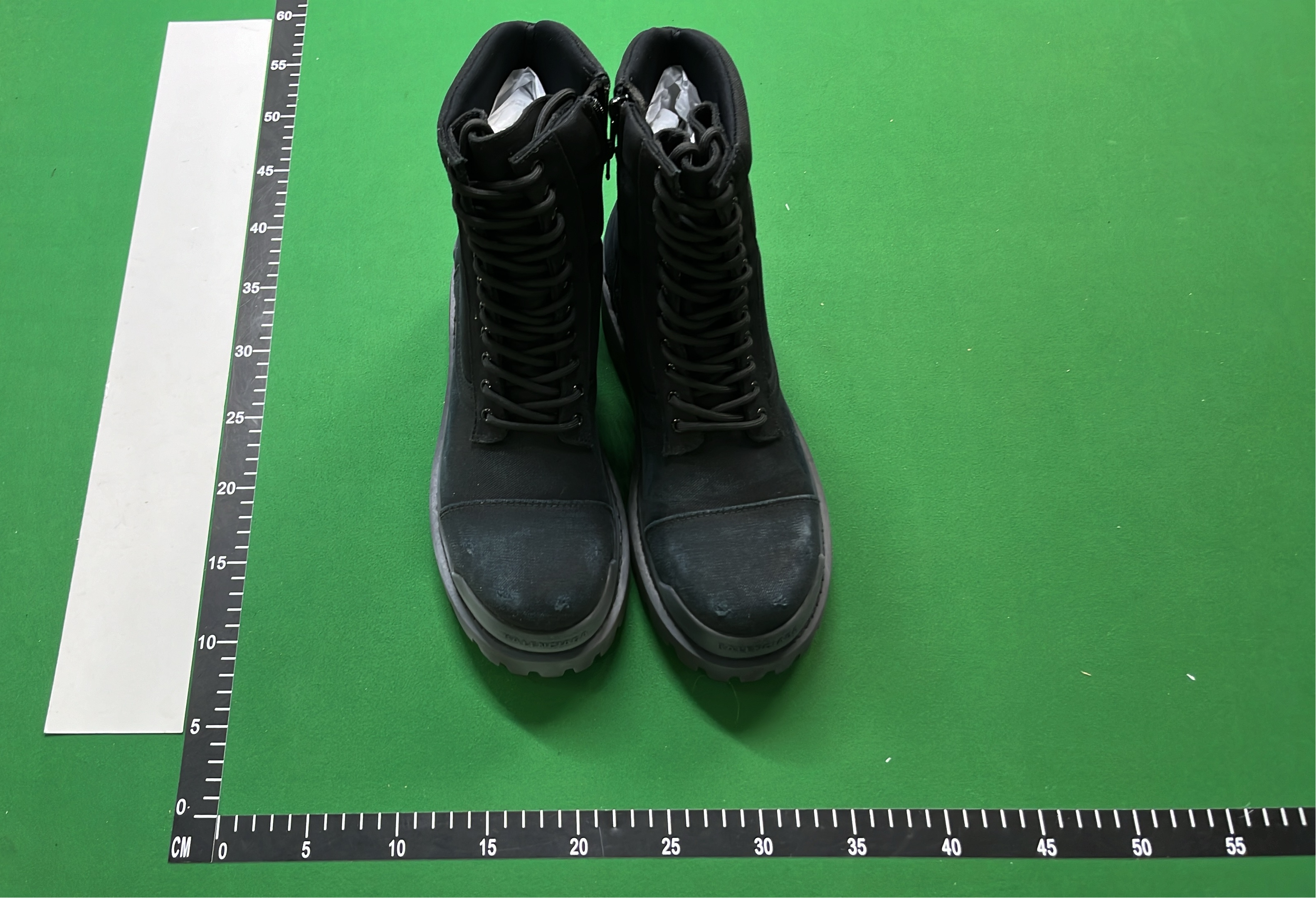 Balenciaga Black Worker Boots with Distressed Design