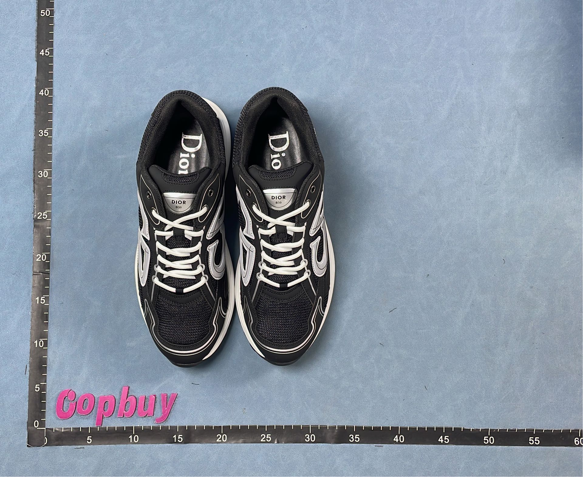 Dior Black and White Sneakers with Logo Design
