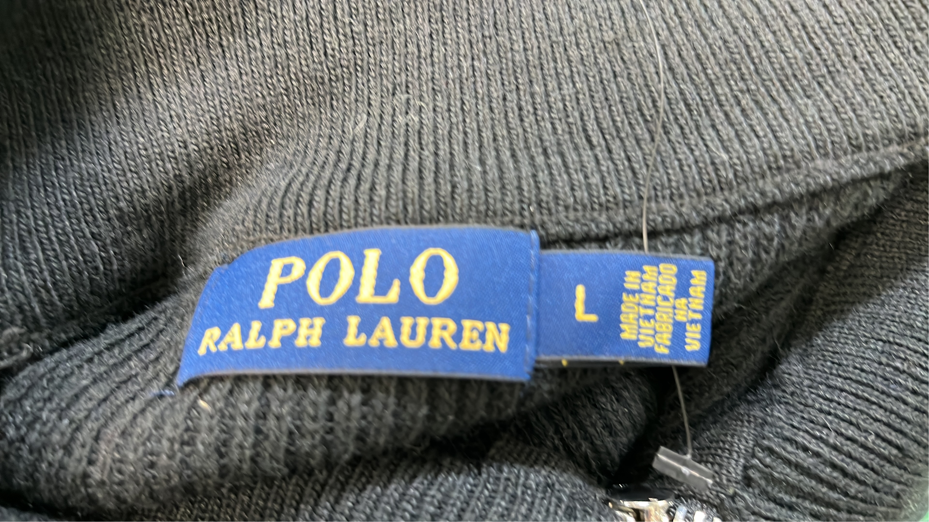 Black Zip-Up Jacket with Red Logo