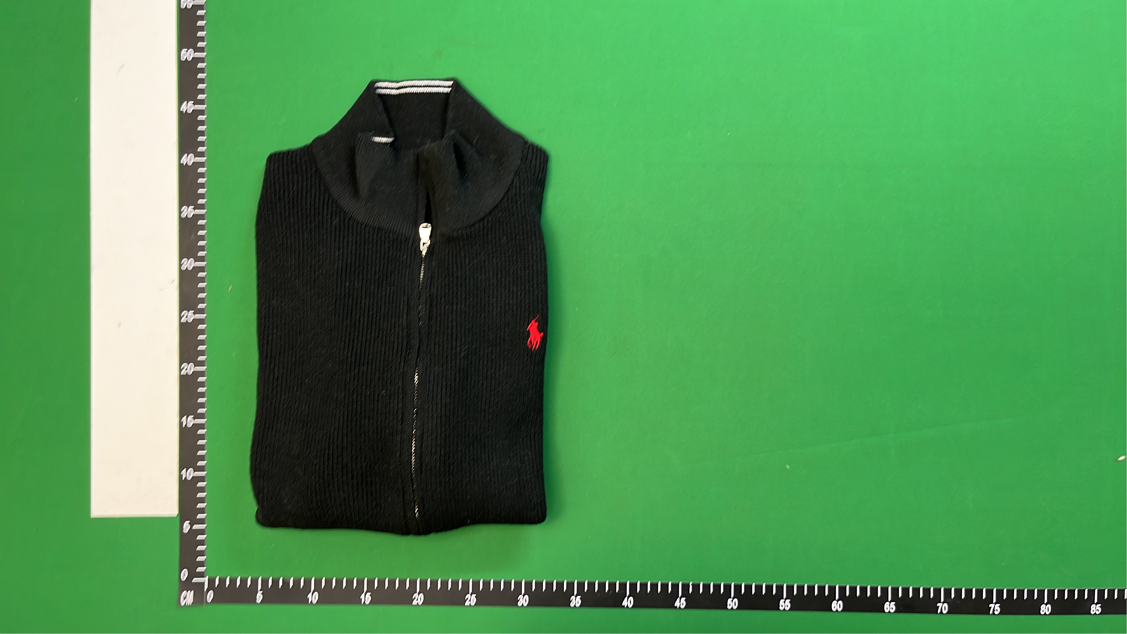 Black Zip-Up Jacket with Red Logo