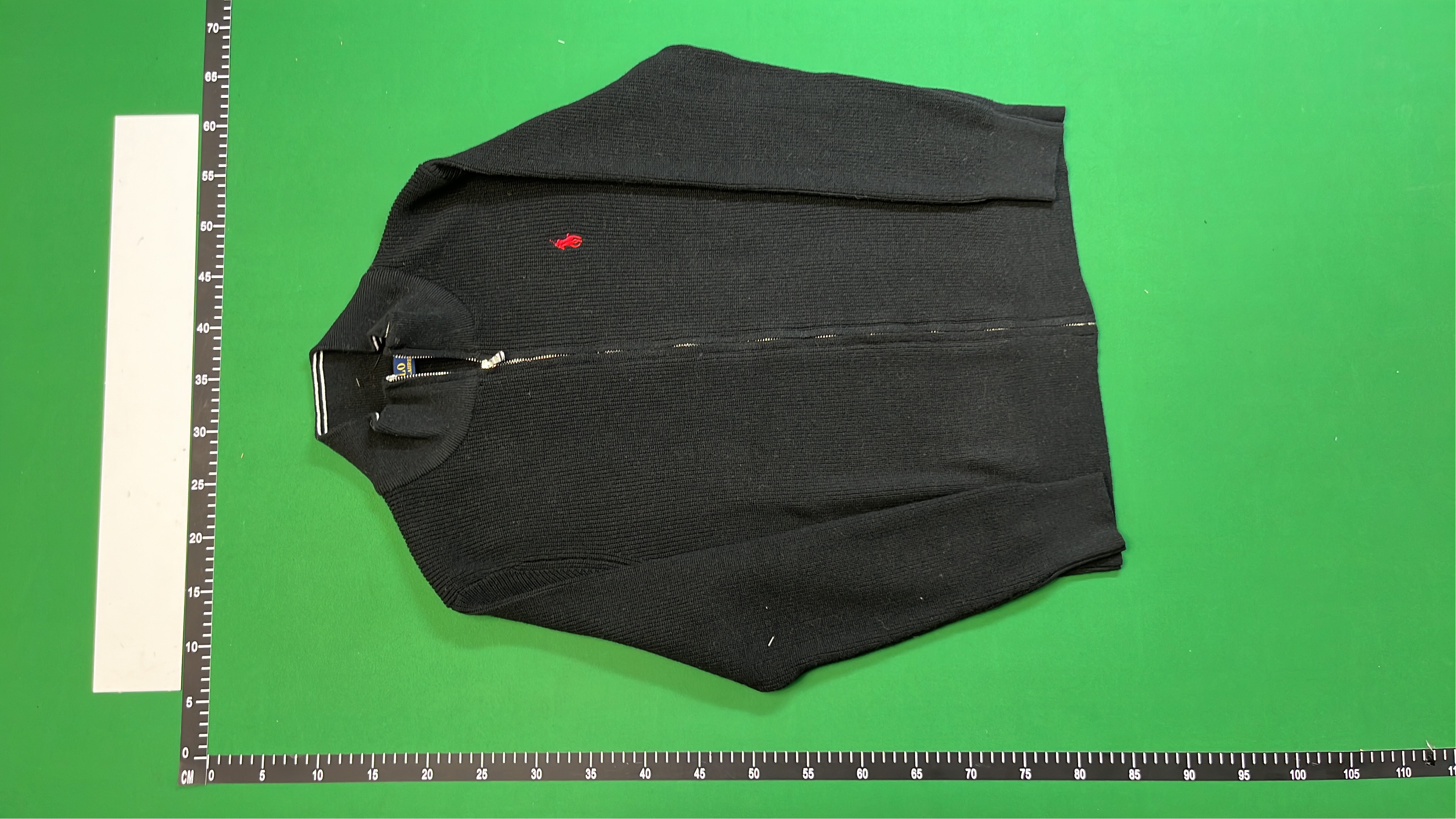 Black Zip-Up Jacket with Red Logo