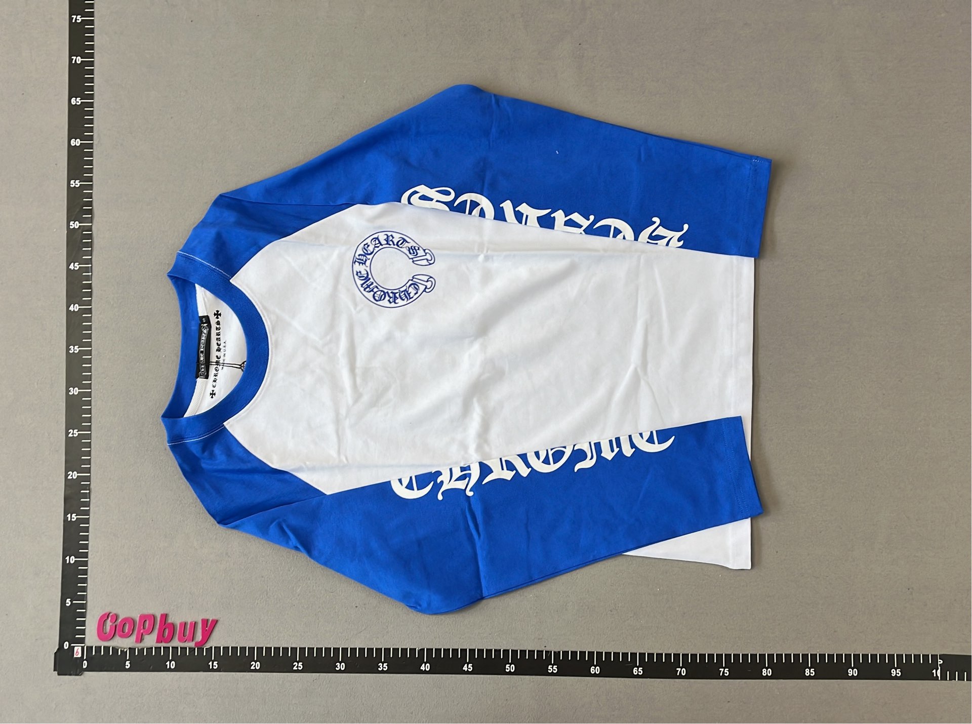 Pink Long Sleeve T-Shirt with Pocket and Gothic Print