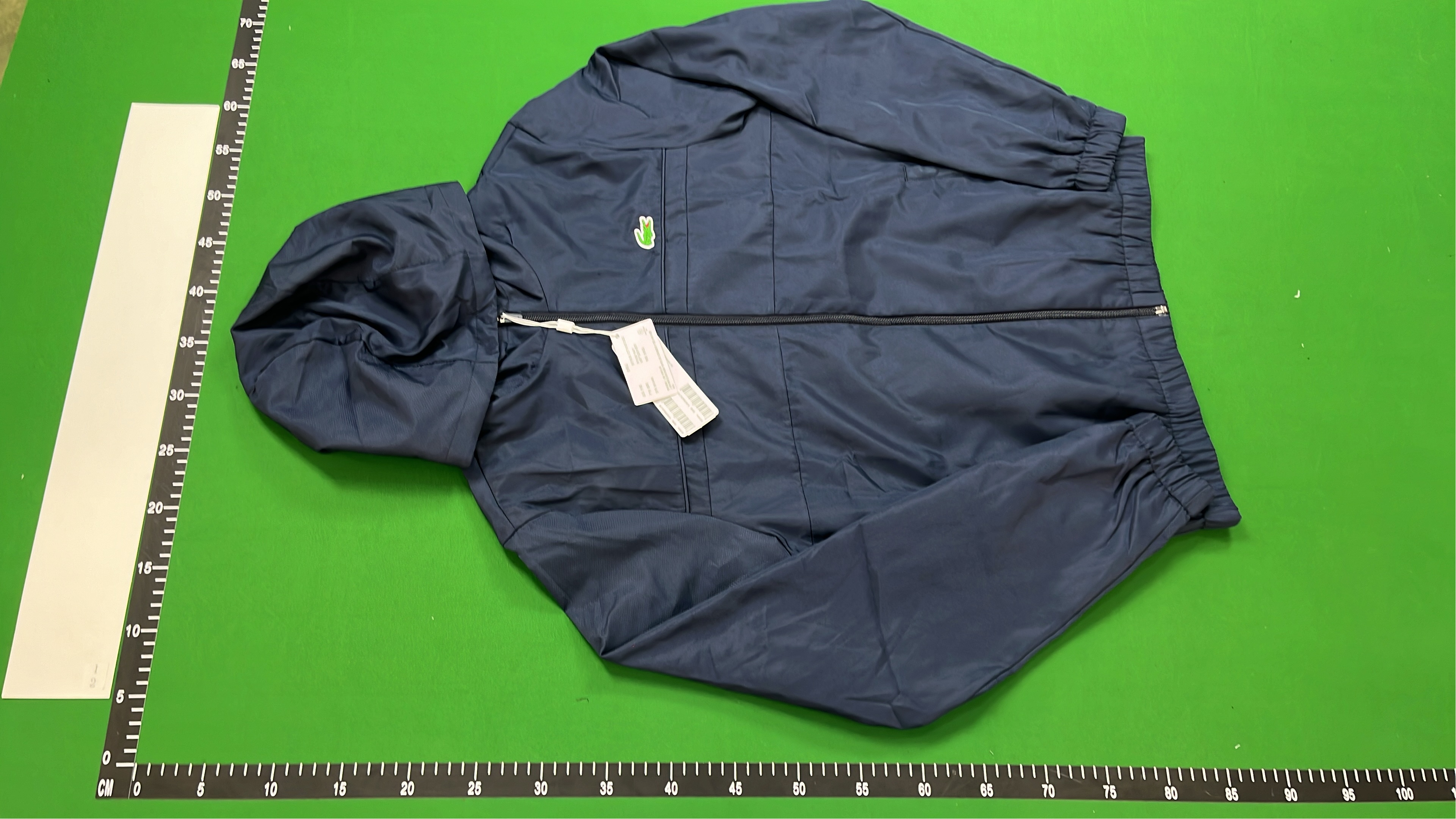 Lacoste Men's Navy Blue Hooded Jacket with Crocodile Logo