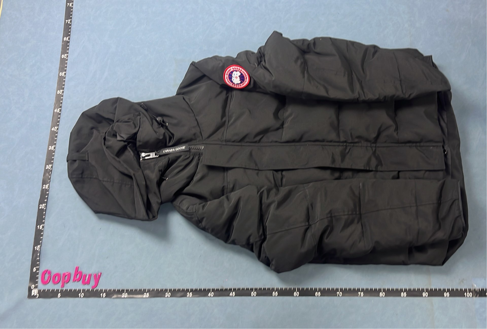 Canada Goose White Down Jacket with Hood and Logo Patch
