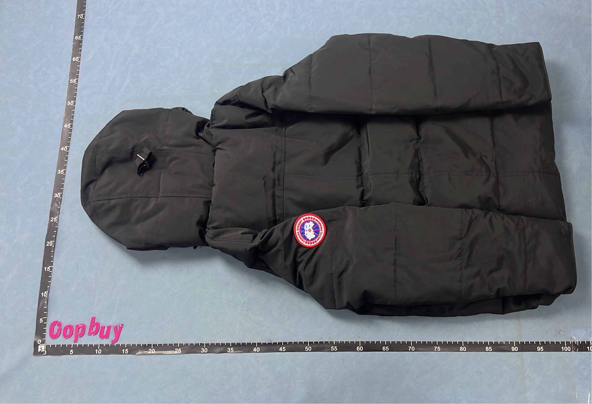 Canada Goose White Down Jacket with Hood and Logo Patch