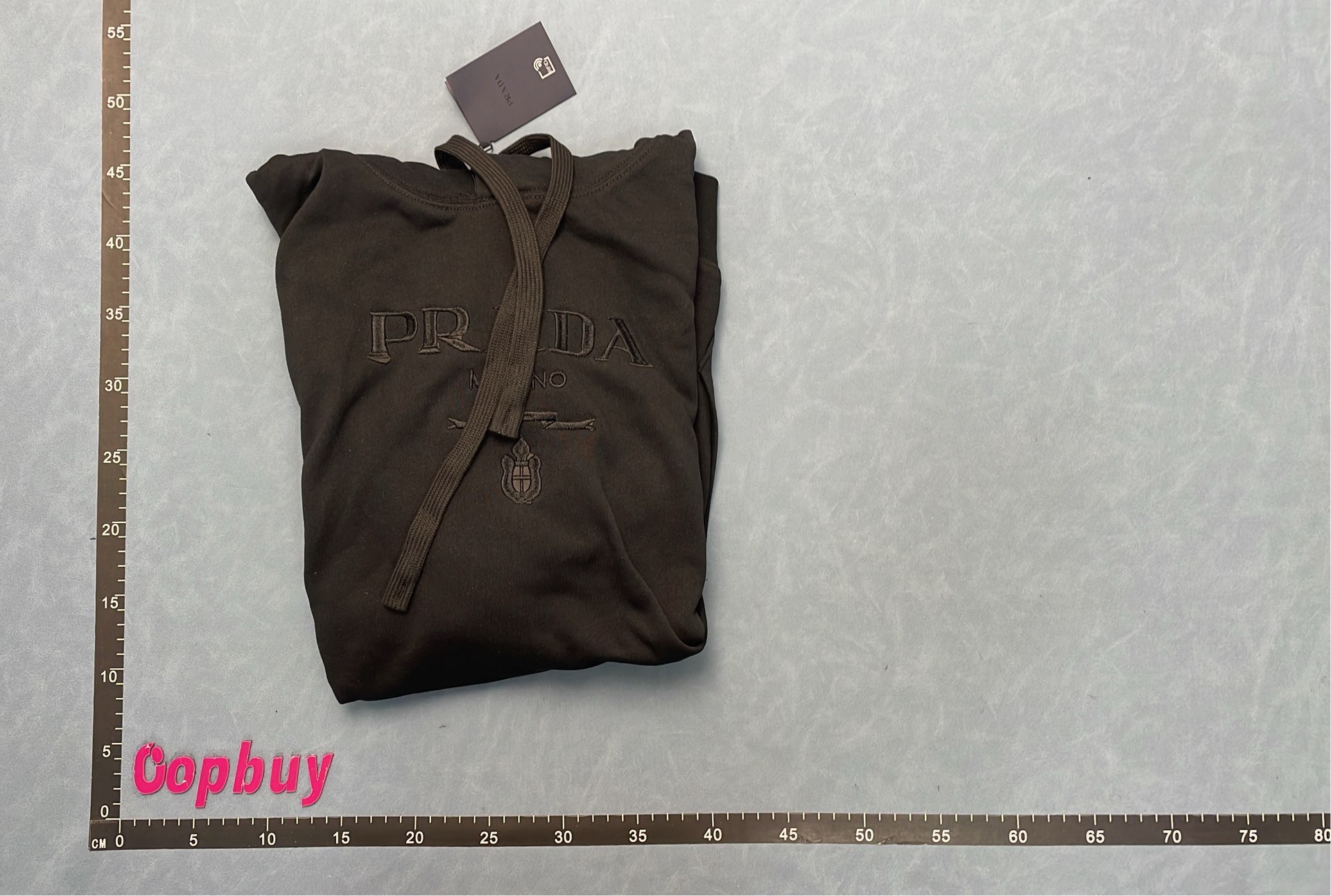Prada Black Hoodie with Embroidered Logo