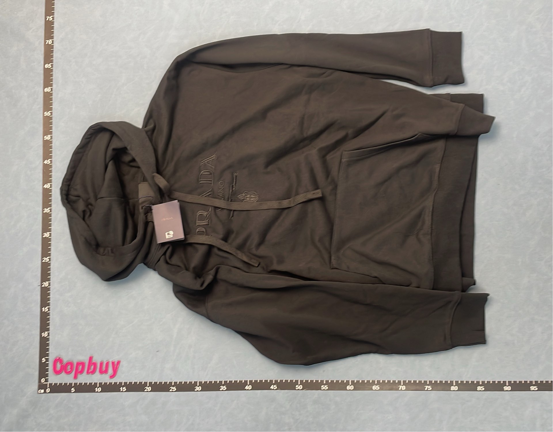 Prada Black Hoodie with Embroidered Logo