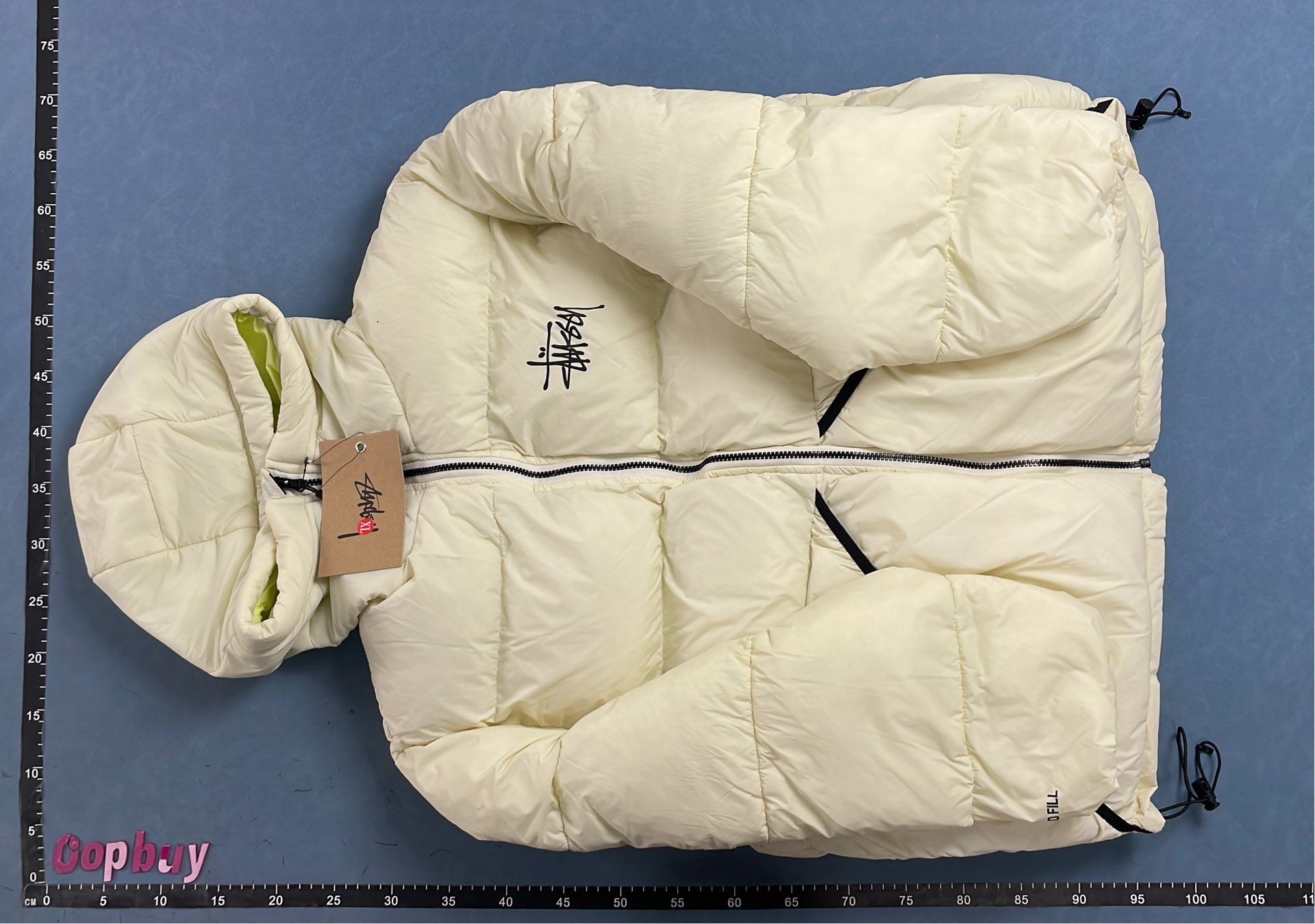 Stussy Black Puffer Jacket with Hood