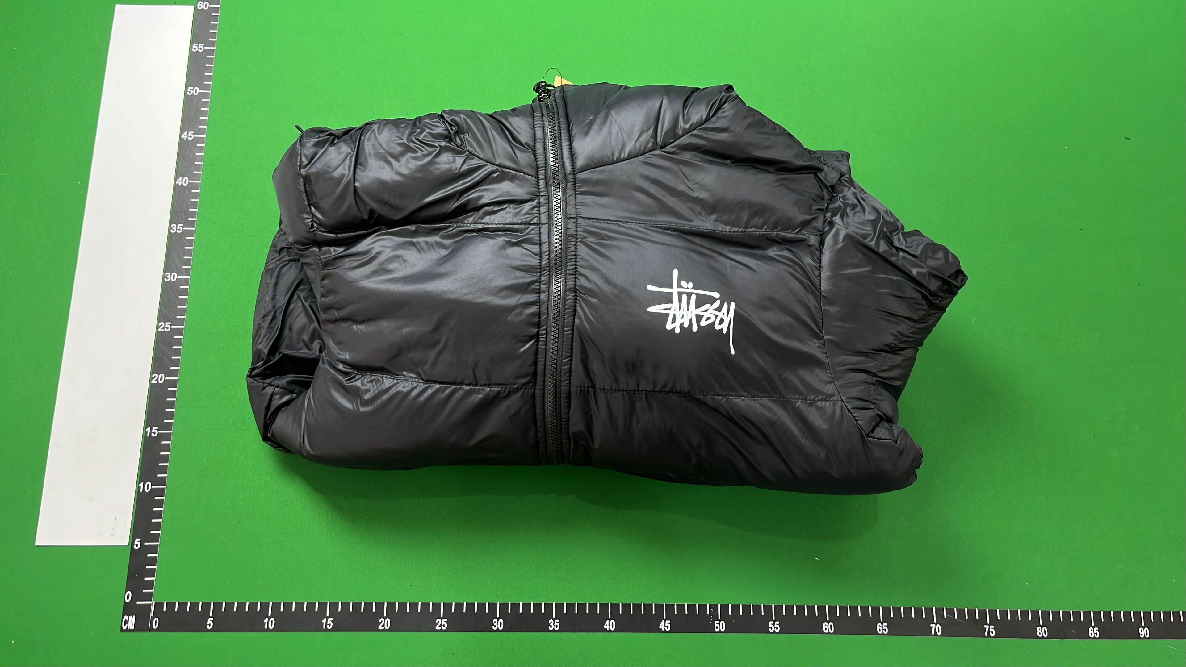 Stussy Black Puffer Jacket with Hood