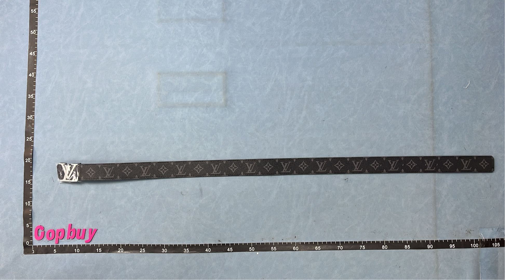 Louis Vuitton LV Monogram Belt with Gold Tone Buckle