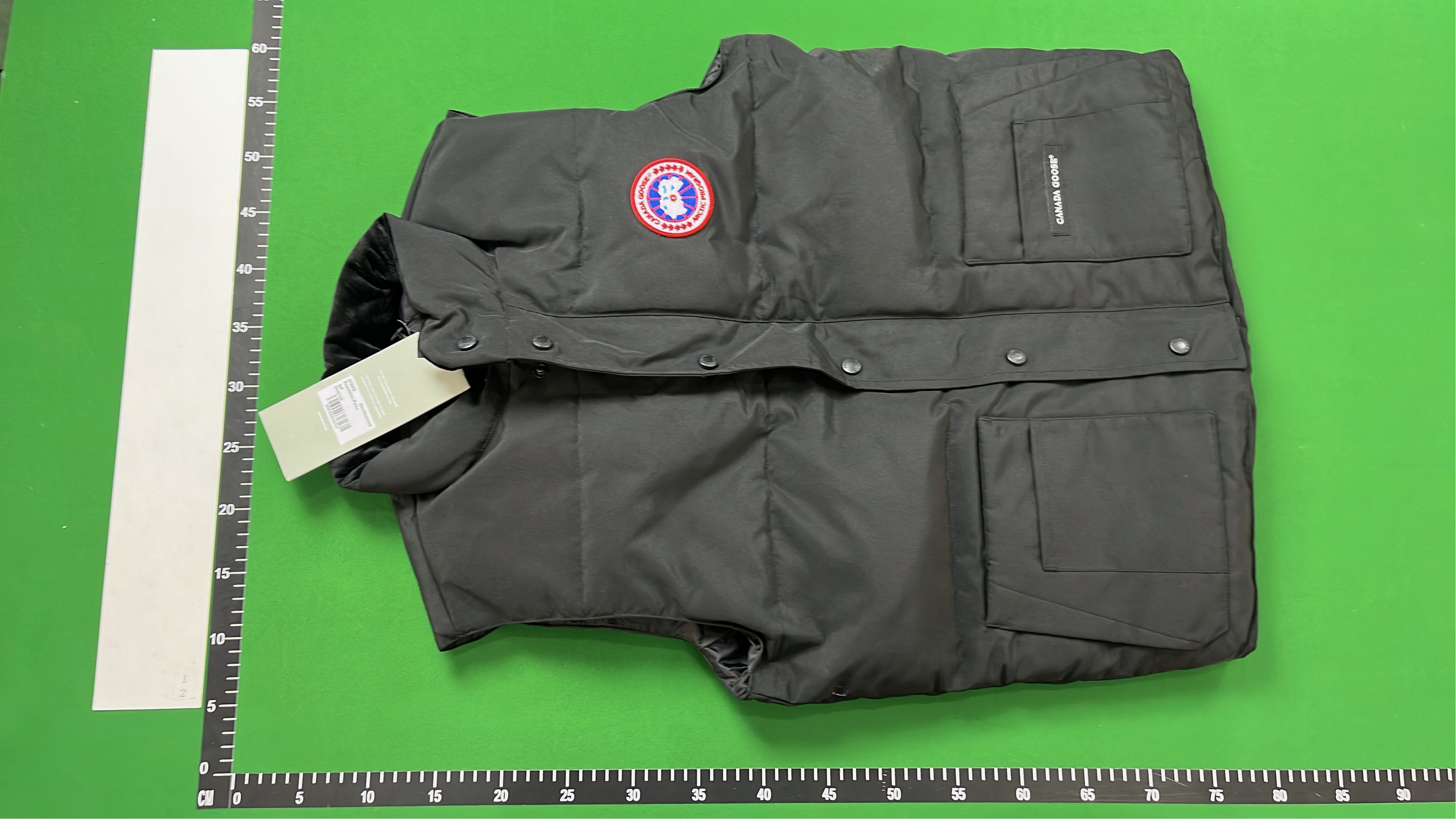 Canada Goose Grey Puffer Vest with Logo Patch