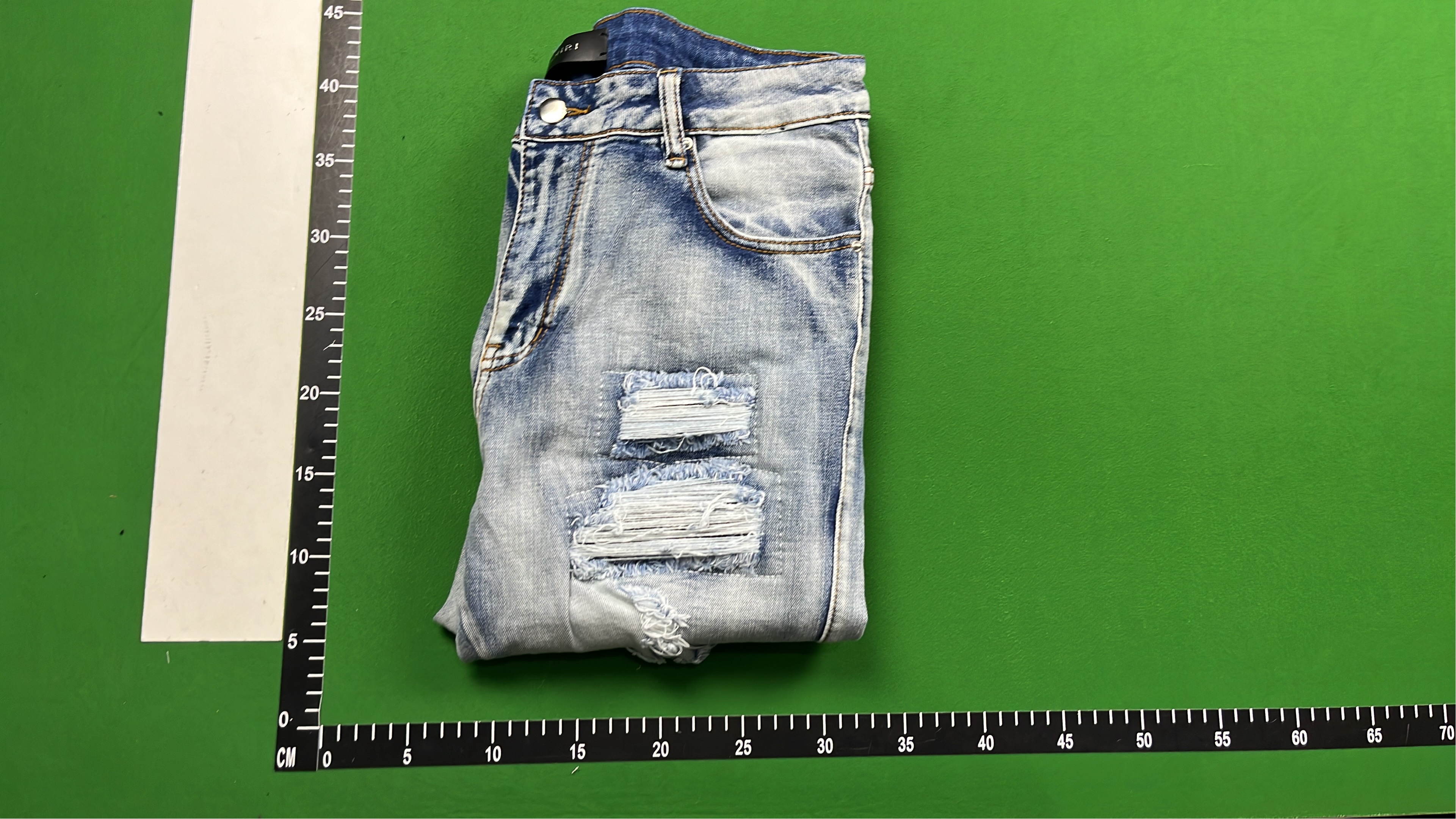 MIRI Distressed Denim Jeans with Red Embroidery