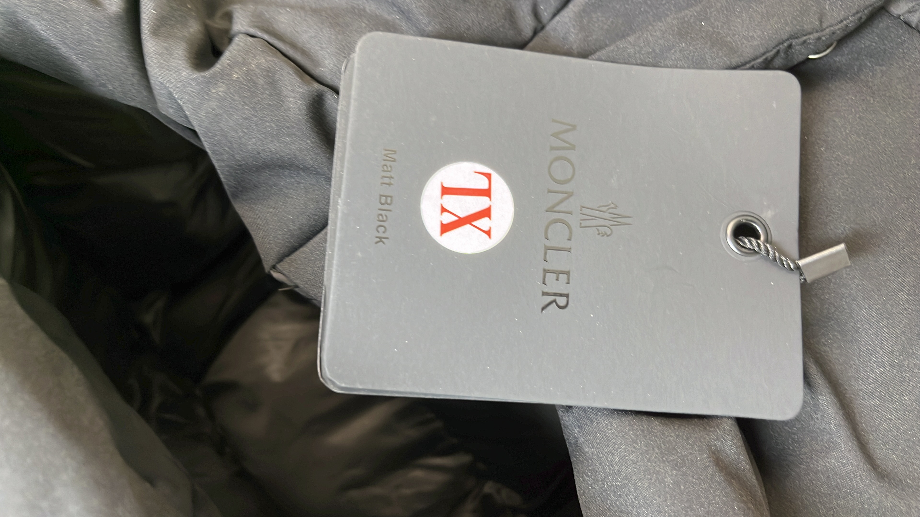 Moncler Grey Puffer Jacket with Hood