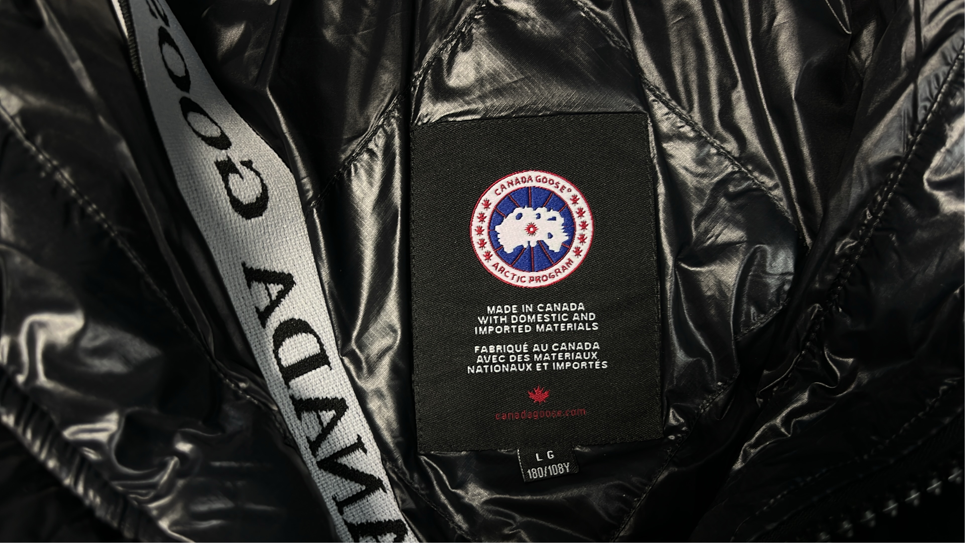 Canada Goose Black Puffer Jacket with Logo Patch