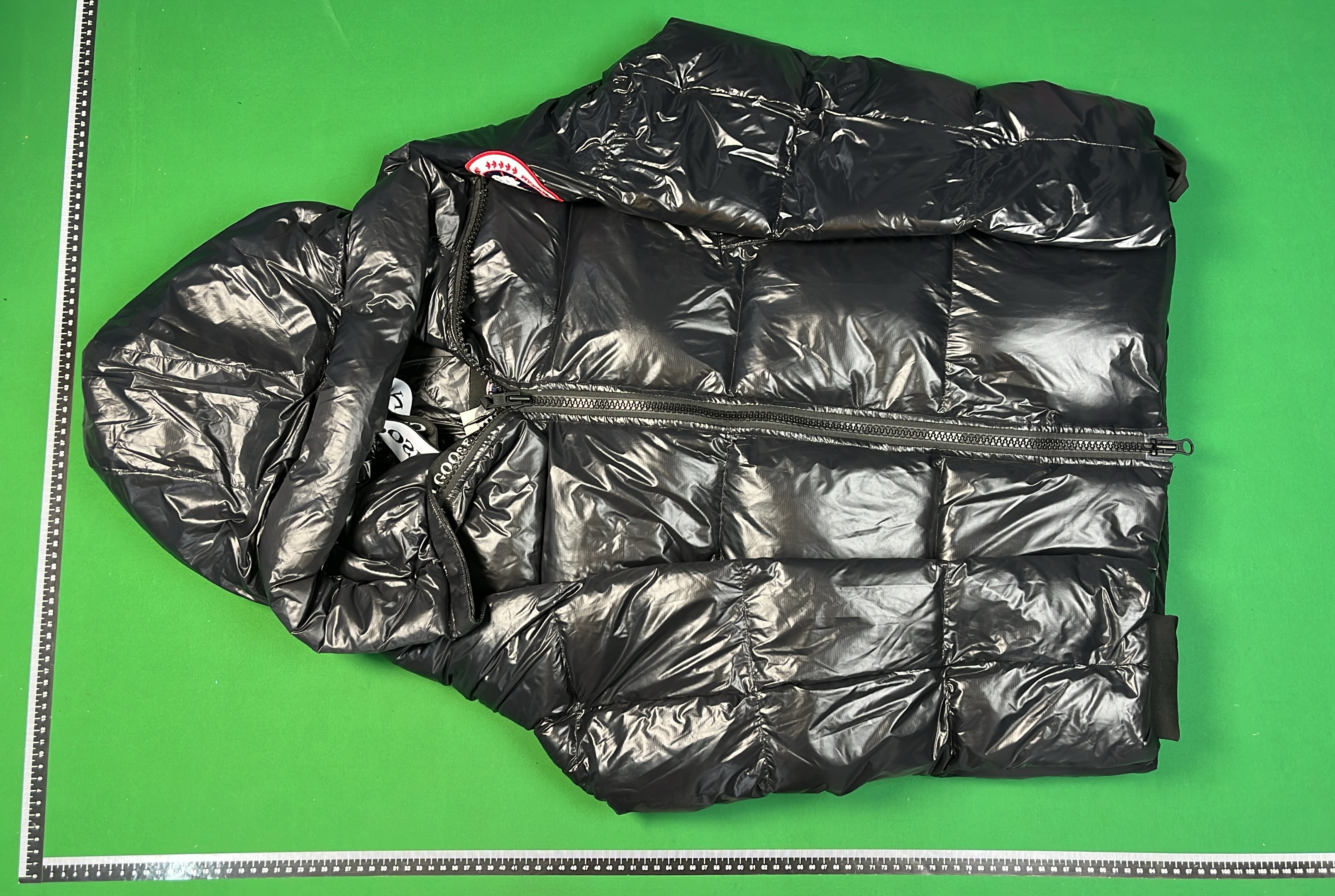 Canada Goose Black Puffer Jacket with Logo Patch