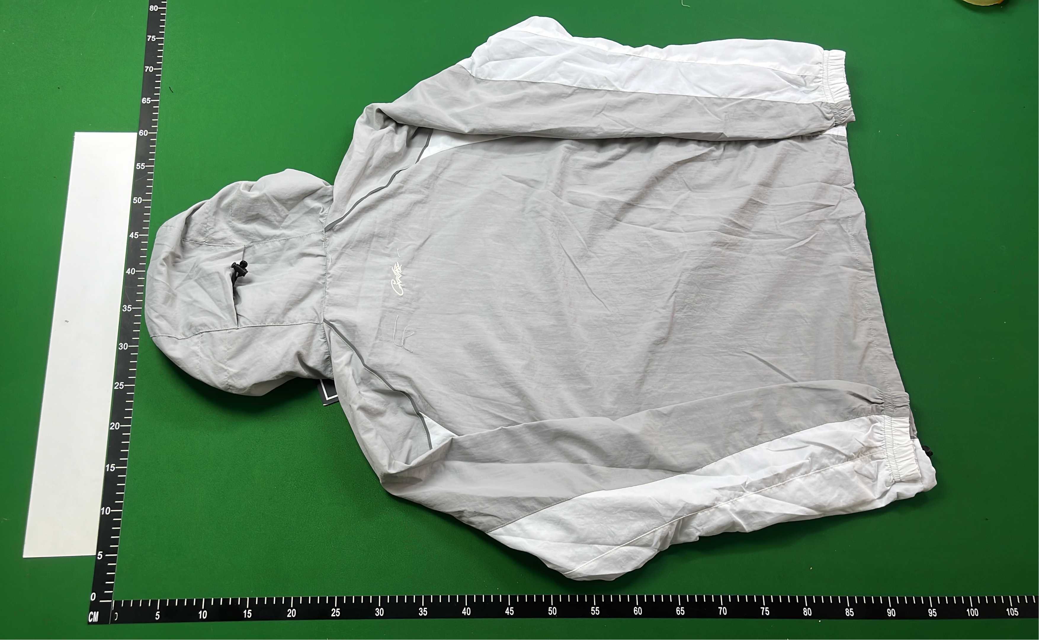 Black and White Hooded Windbreaker Jacket for Men