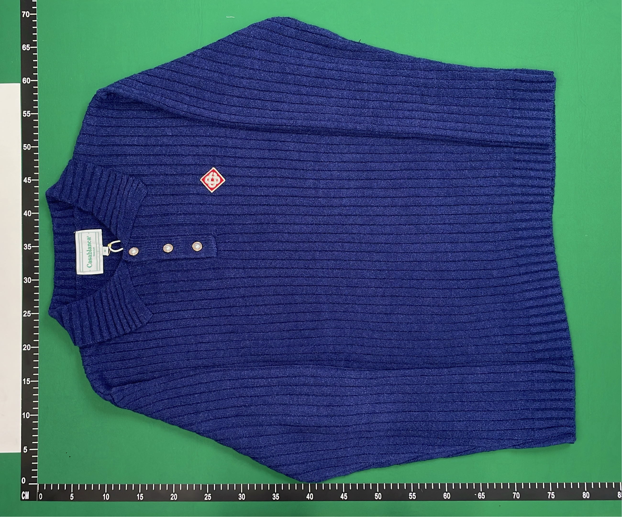 Men's Blue Ribbed Knit Sweater Hoodie