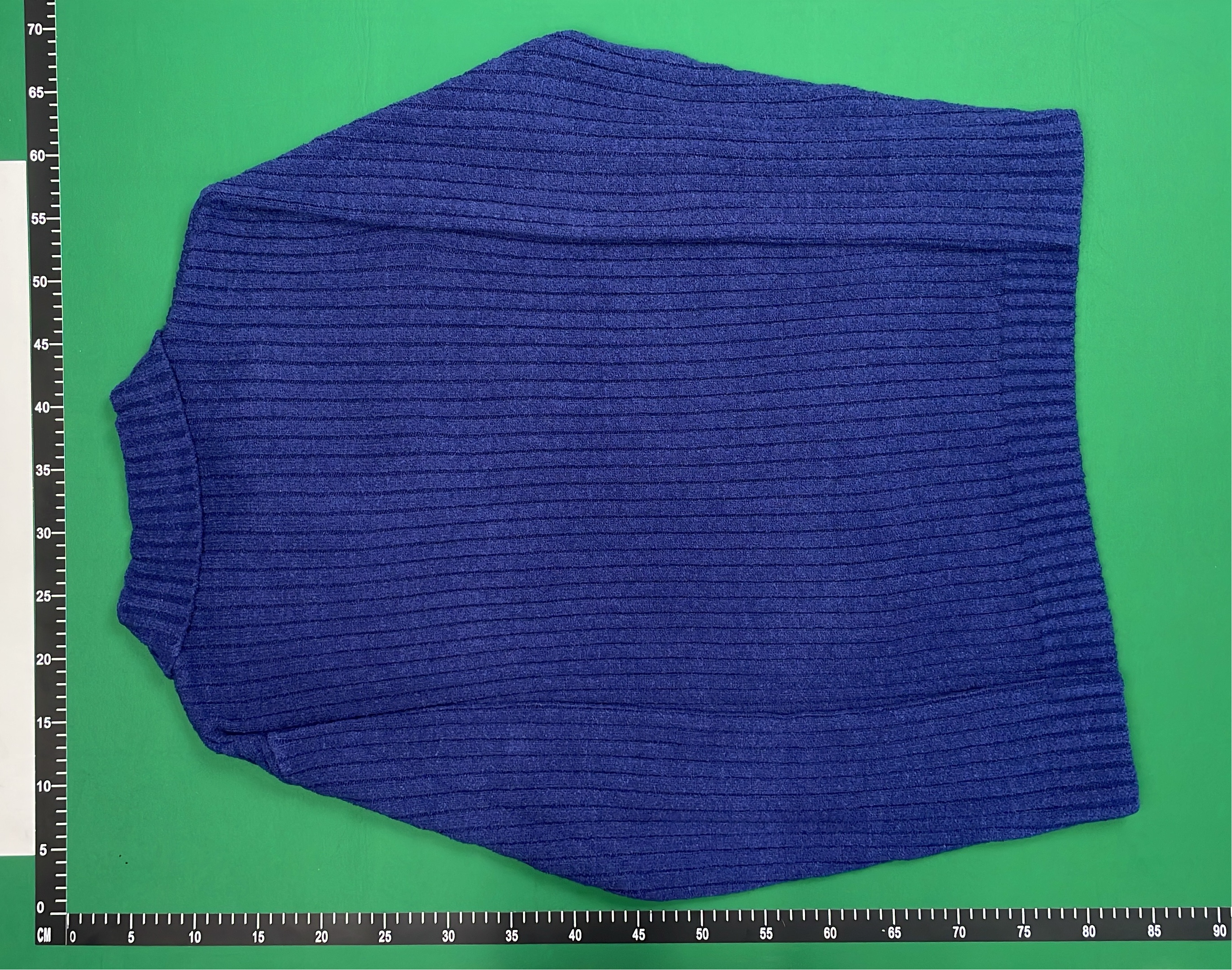 Men's Blue Ribbed Knit Sweater Hoodie