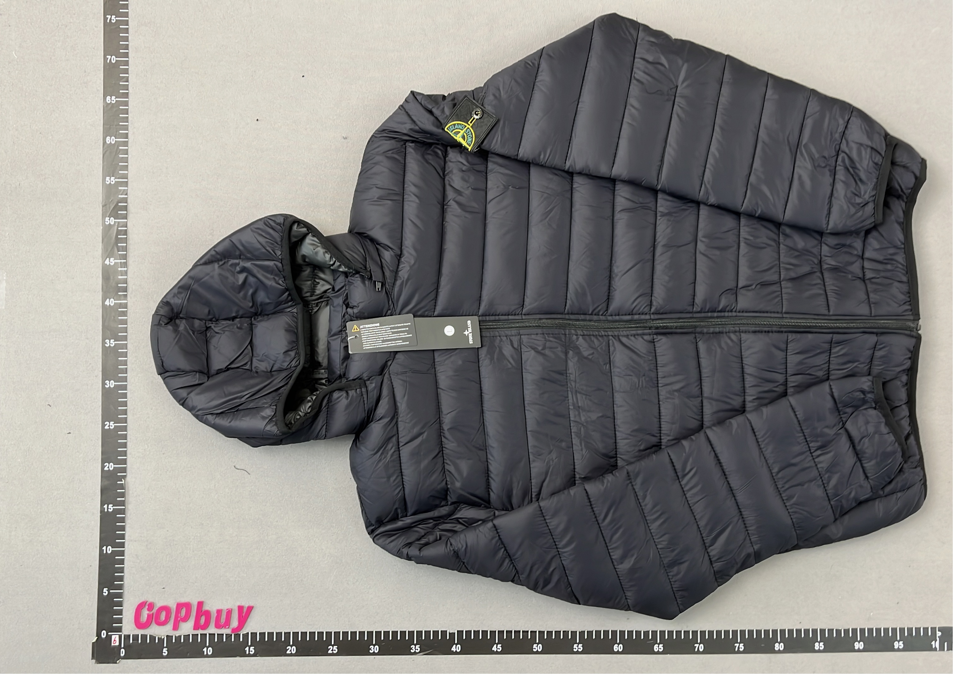 Stone Island Black Quilted Hooded Jacket