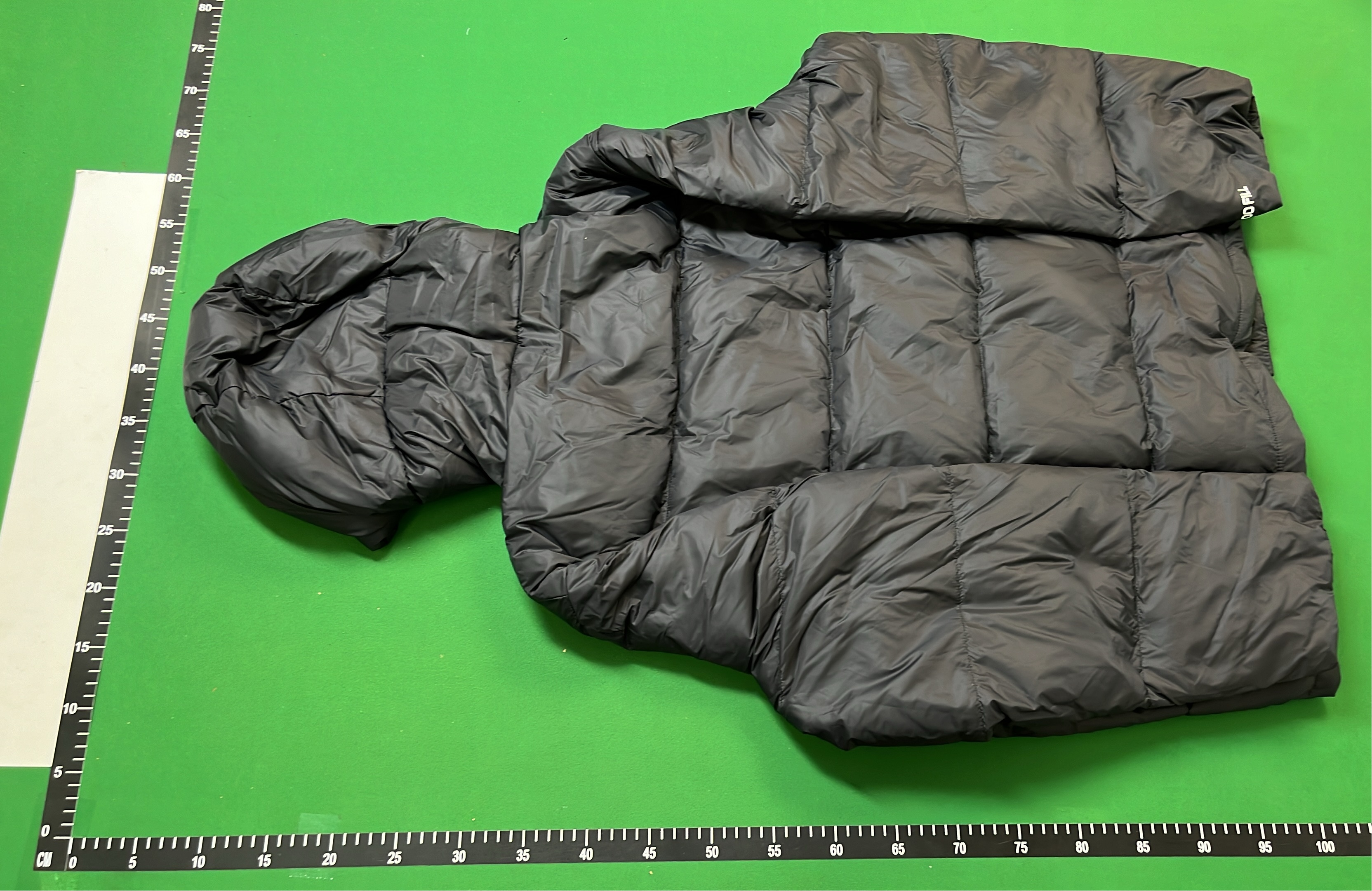 Stussy Black Puffer Jacket with Hood and Pink Lining