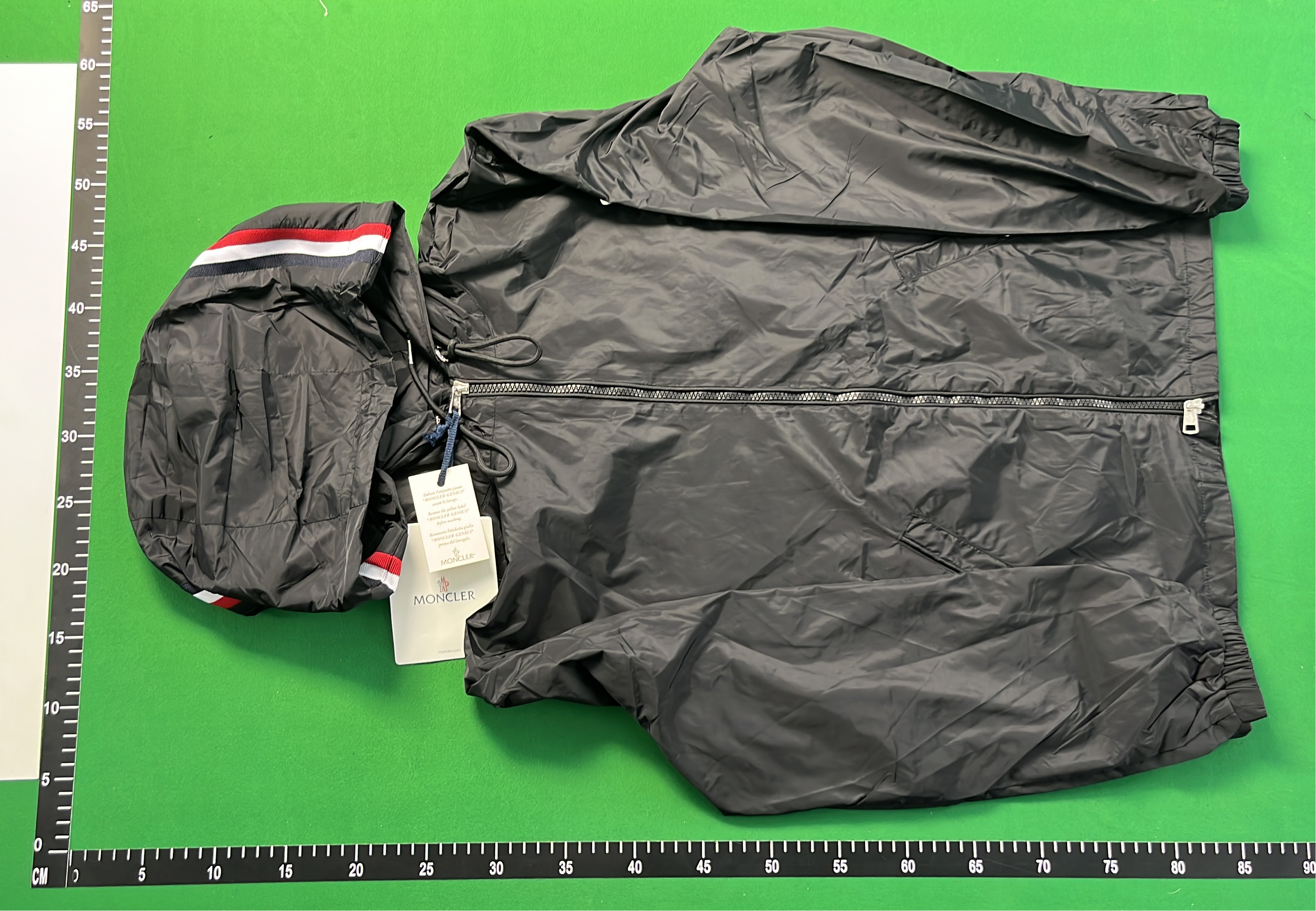Olive Green Hooded Jacket with Logo Patch and Drawstring Hood