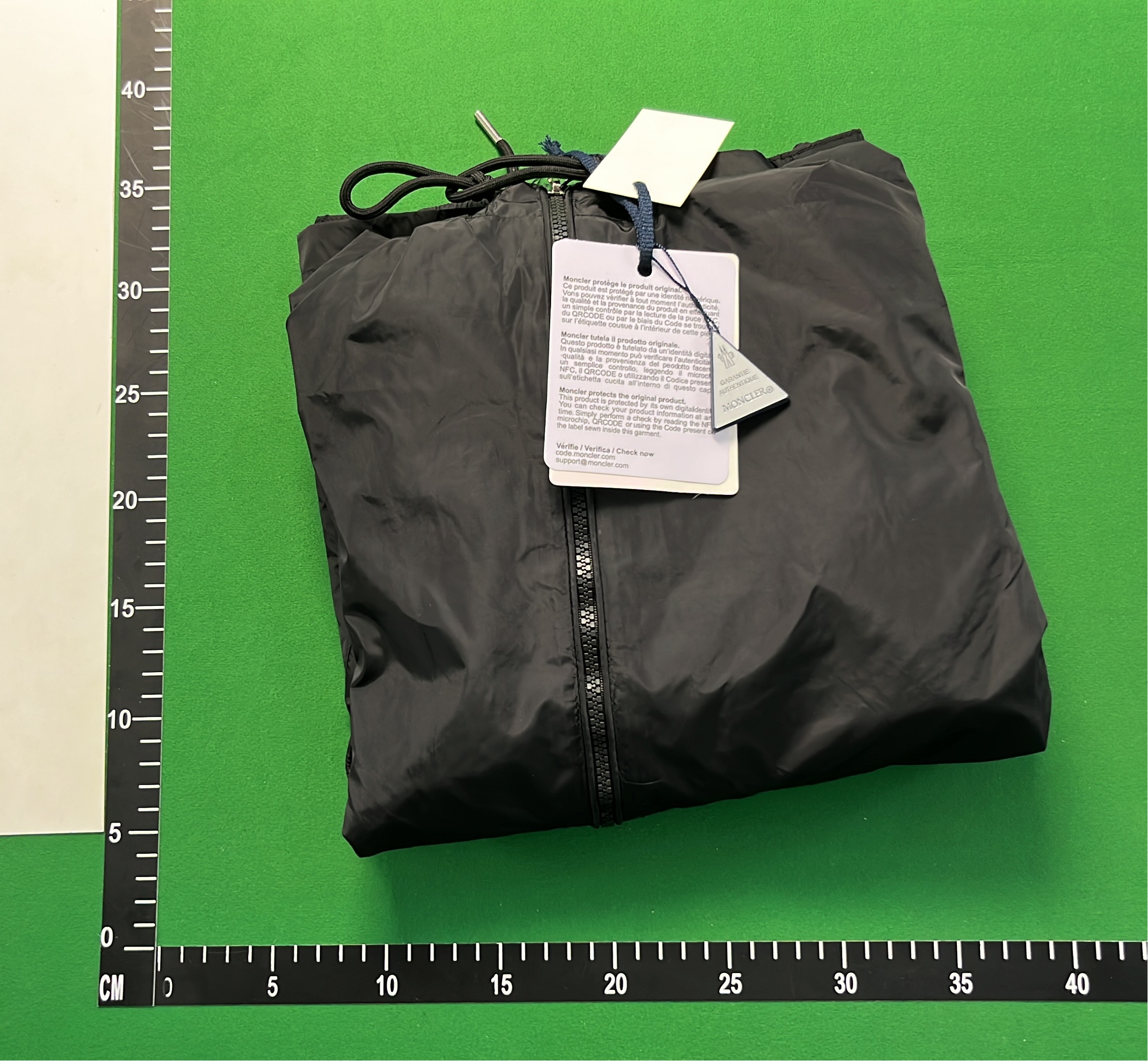 Olive Green Hooded Jacket with Logo Patch and Drawstring Hood