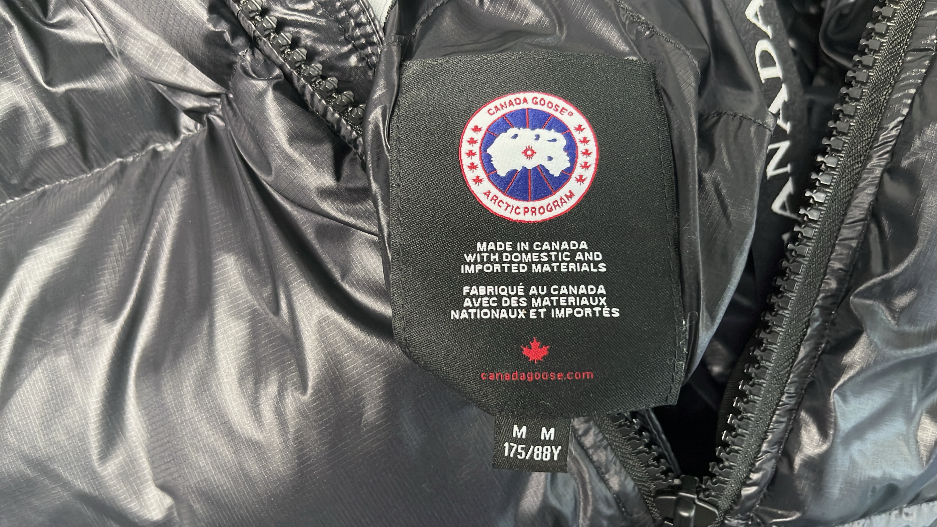 Canada Goose Silver Puffer Jacket with Hood