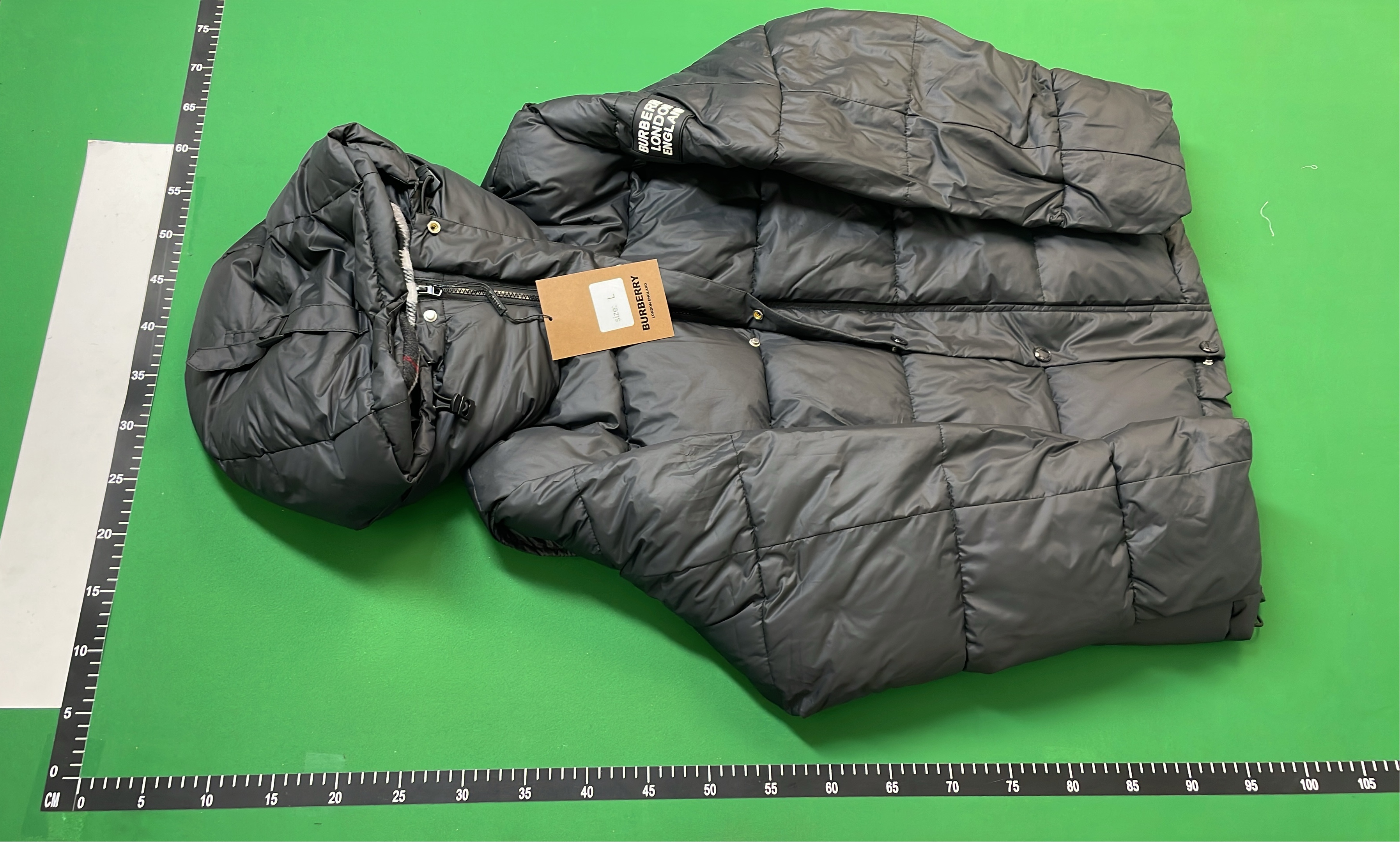 Canada Goose Black Puffer Jacket with Hood and Tag