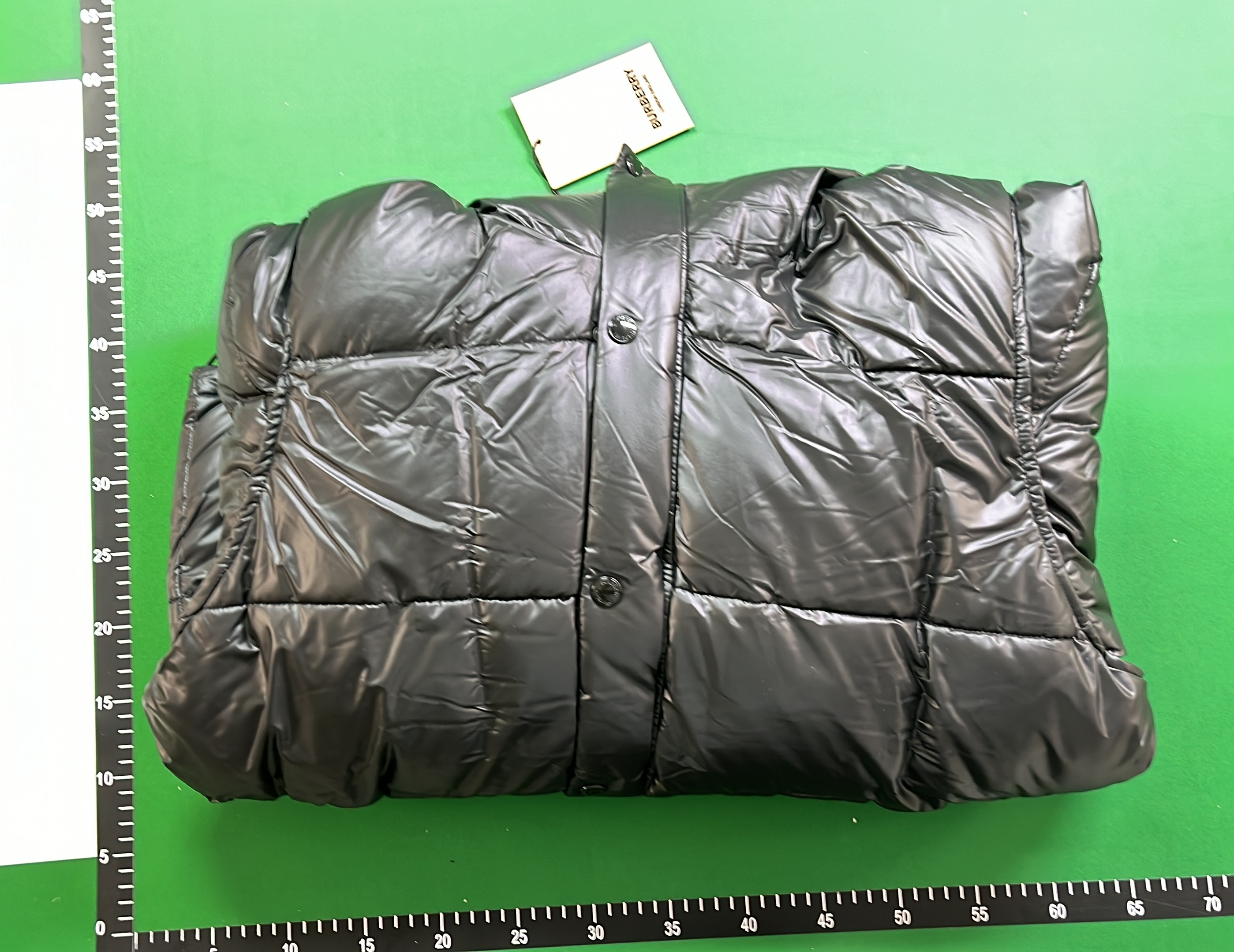 Burberry Black Down Jacket with Check Lining