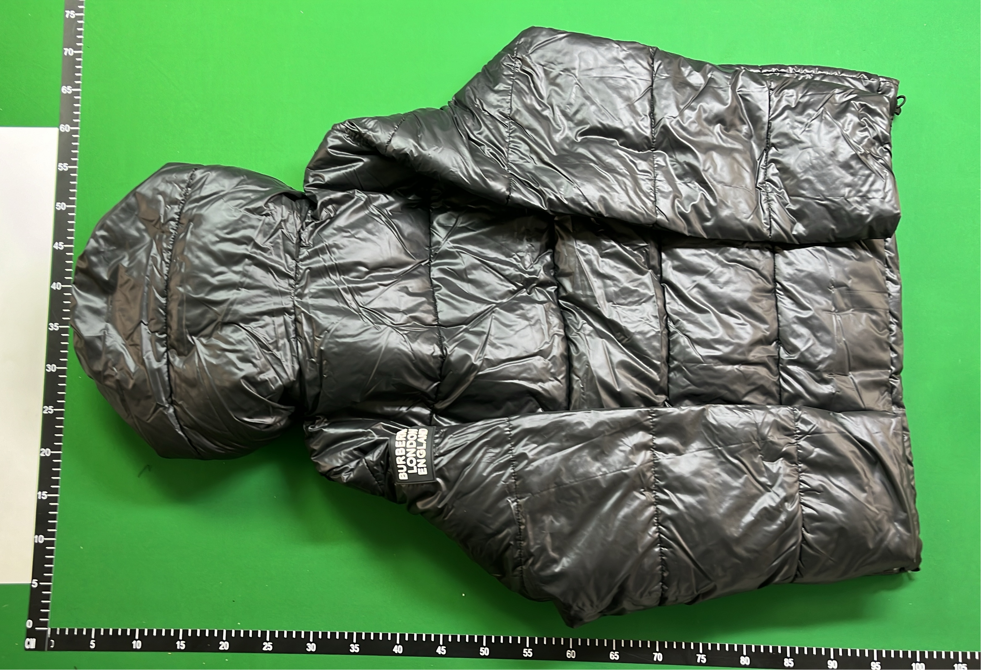 Burberry Black Down Jacket with Check Lining