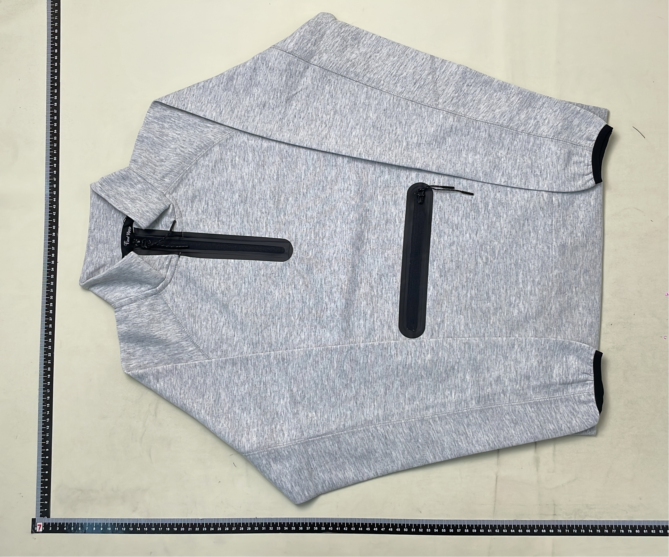 Men's Half-Zip Pullover Sweatshirt in Black and Gray
