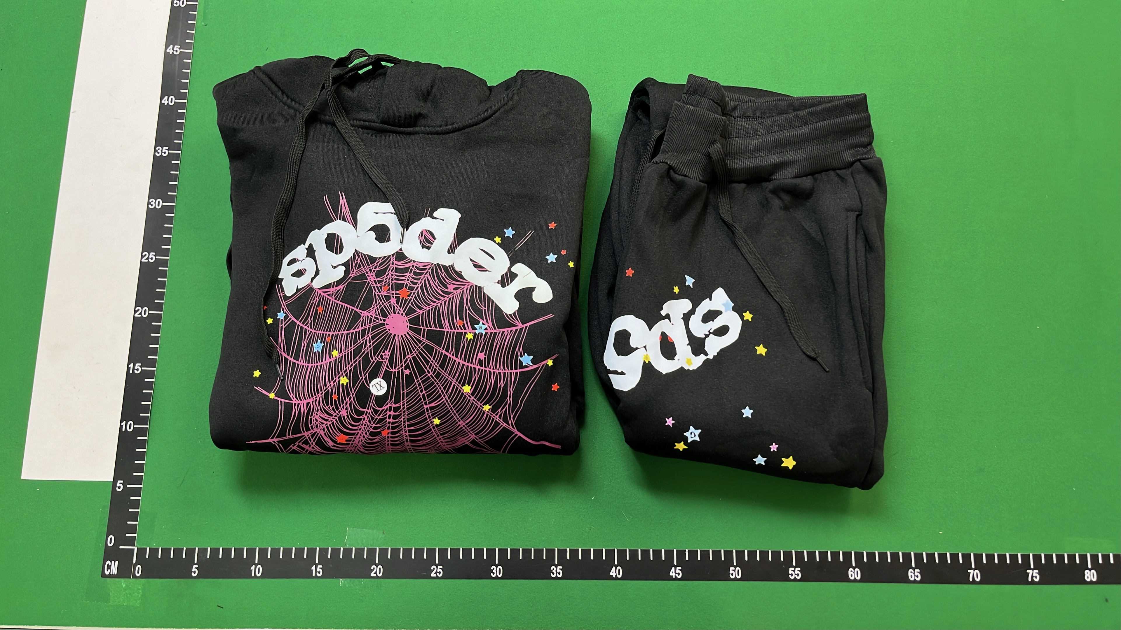 Brown Spider Web Hoodie and Pants Set for Women - Pink Graphic Sweatshirt Outfit