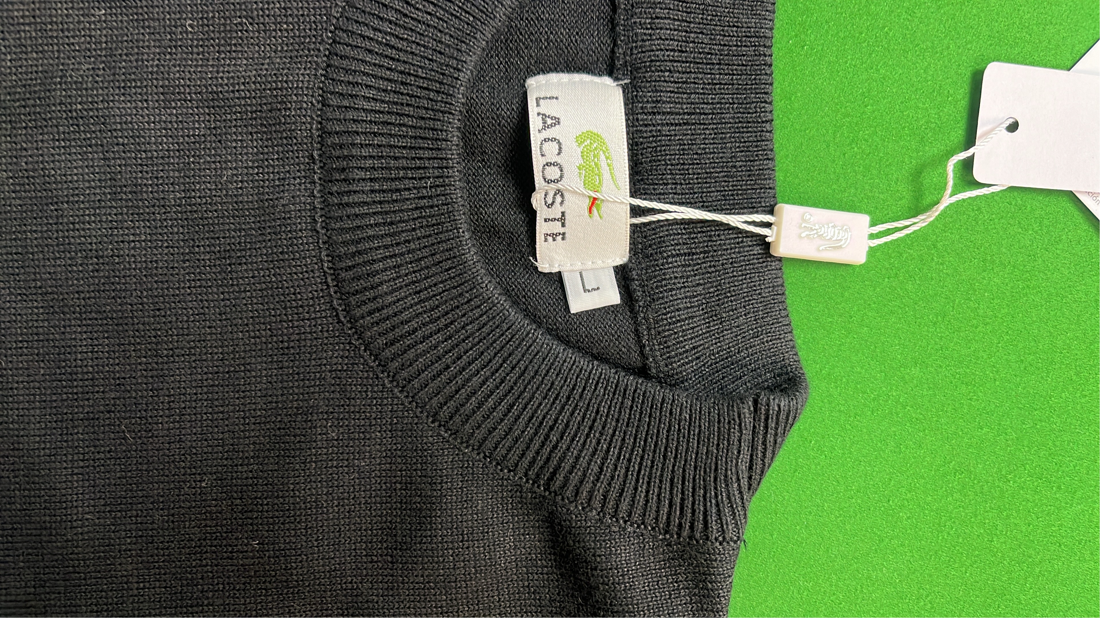 Navy Blue Crewneck Sweater with Embroidered Logo