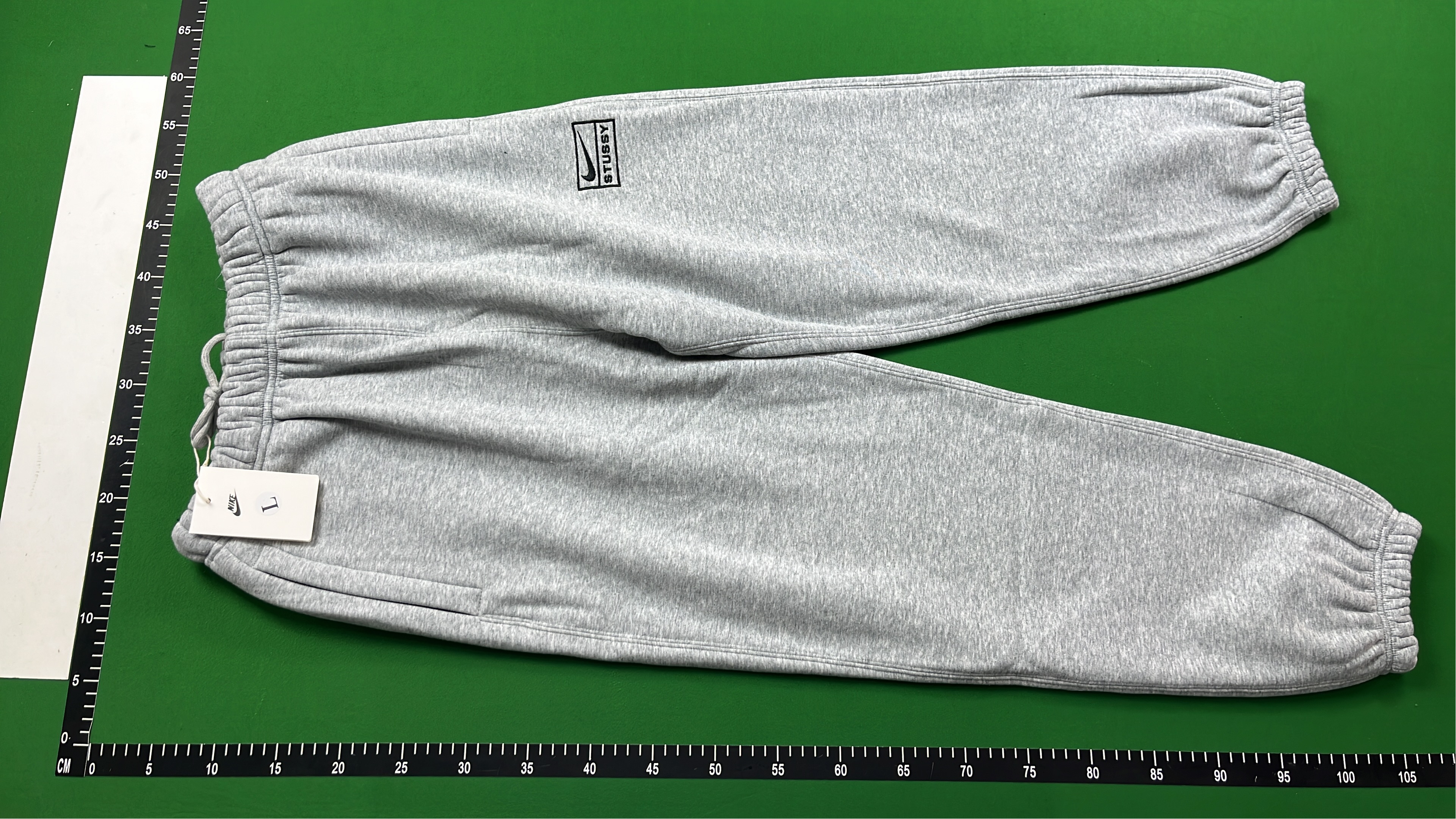 Stussy Logo Sweatpants in Black and Grey