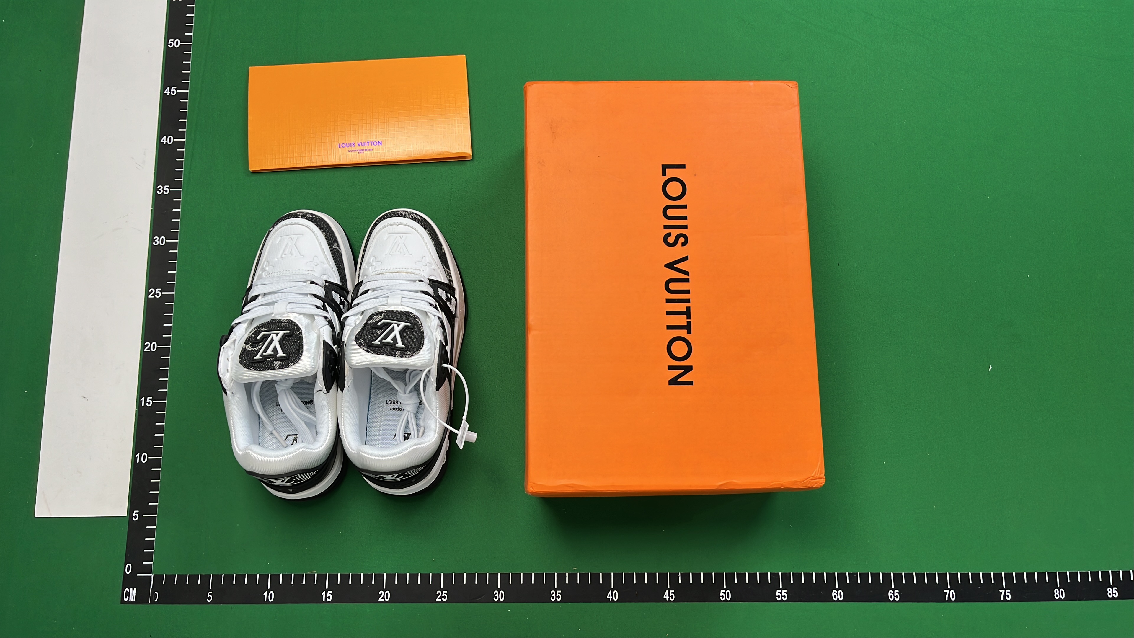 Louis Vuitton Orange and White Monogram Sneakers