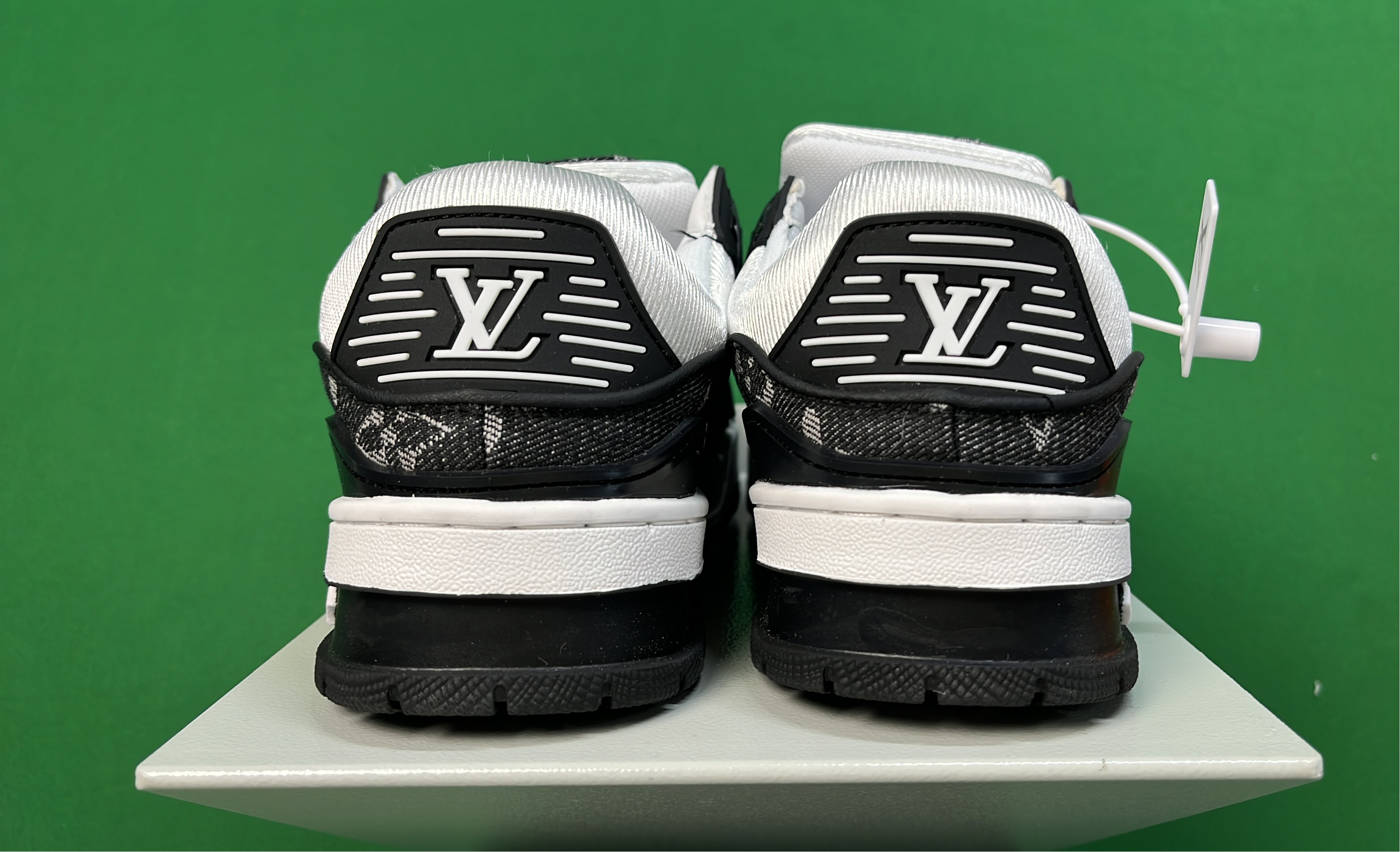 Louis Vuitton Orange and White Monogram Sneakers