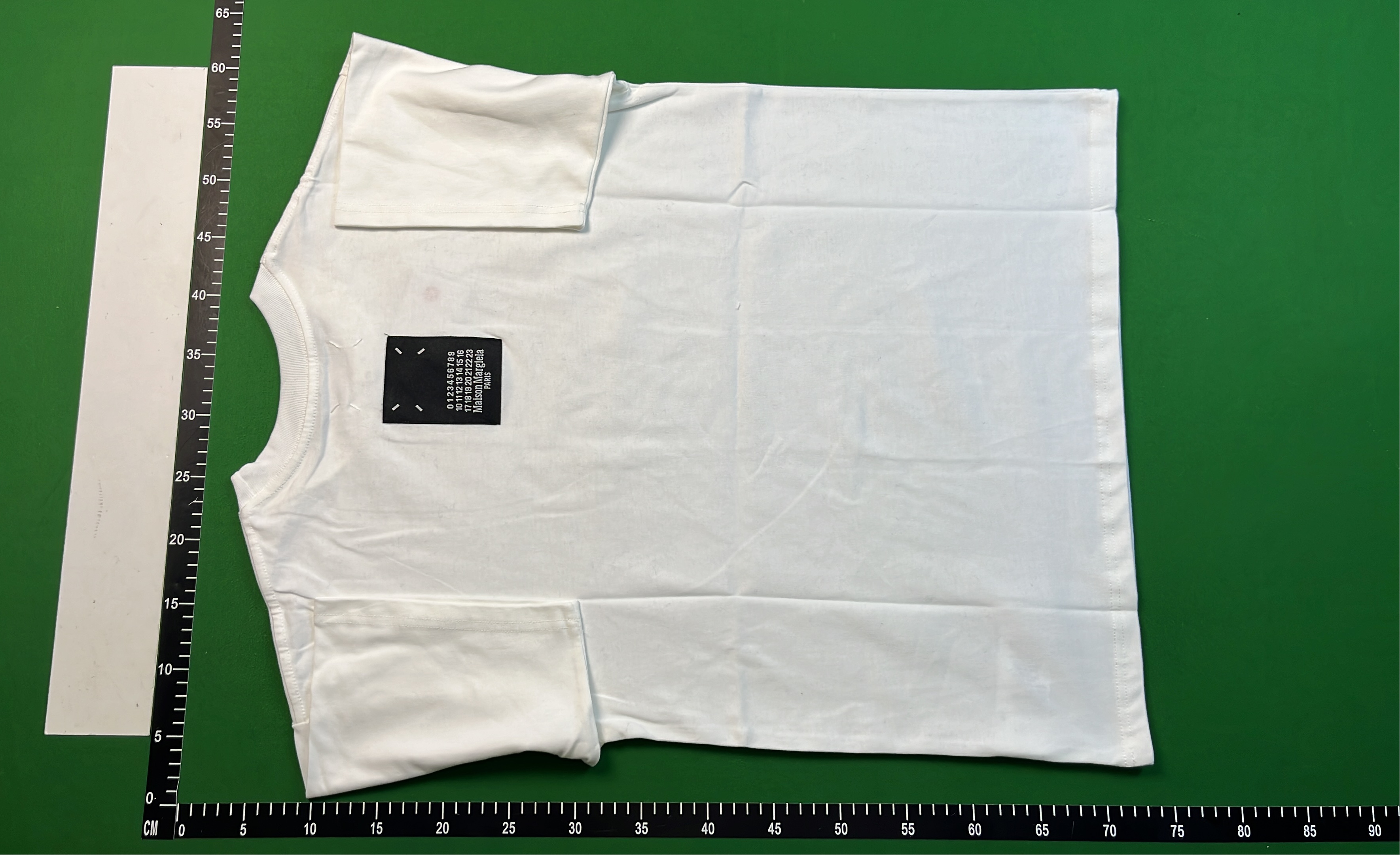 Maison Margiela Black T-Shirt with White Brushstroke Print