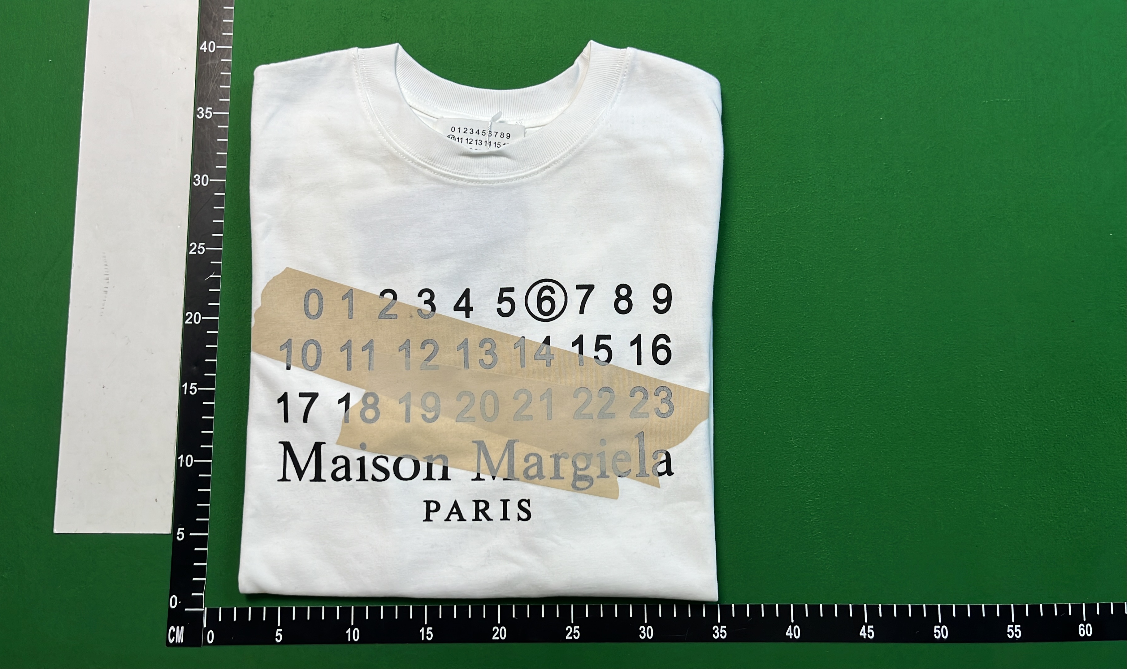 Maison Margiela Black T-Shirt with White Brushstroke Print