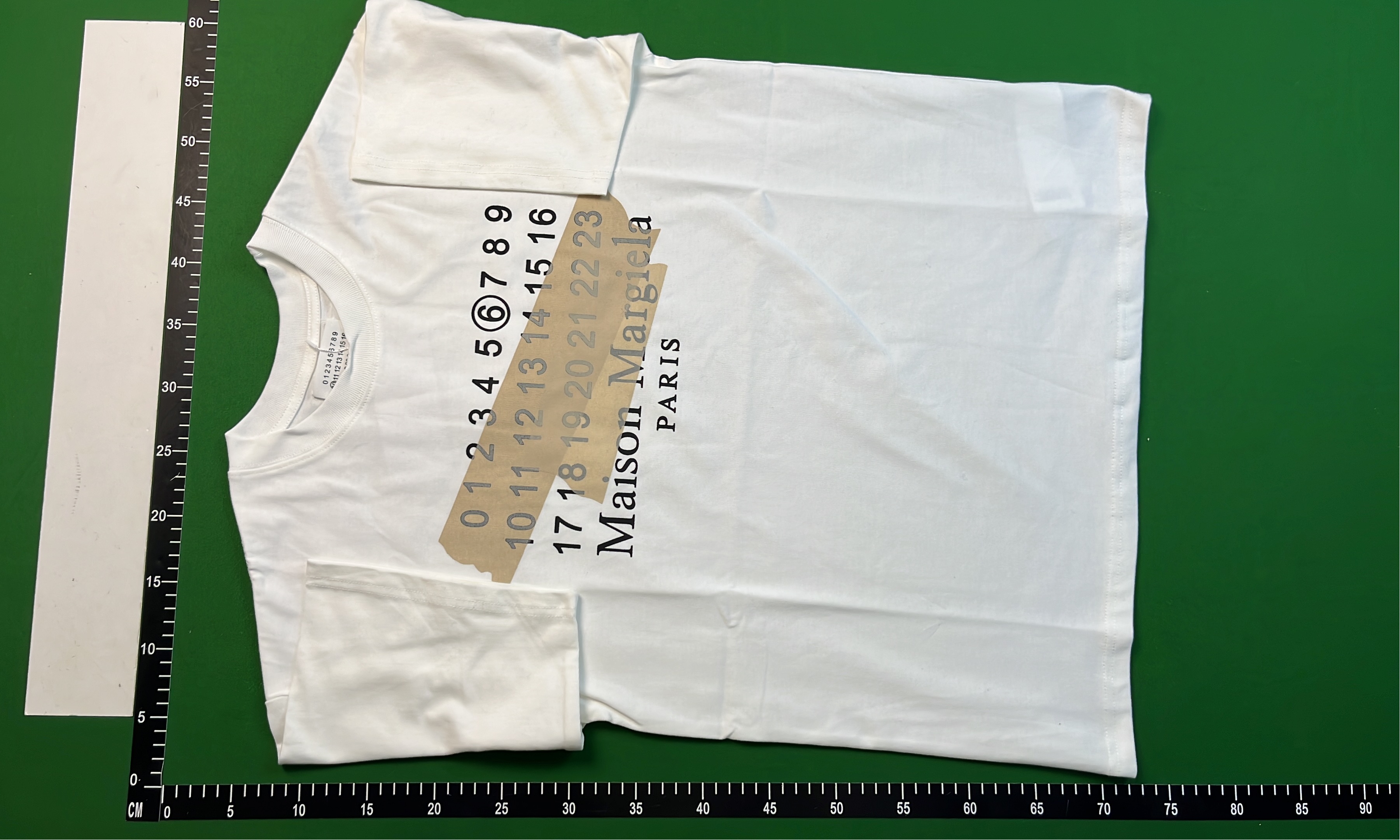 Maison Margiela Black T-Shirt with White Brushstroke Print
