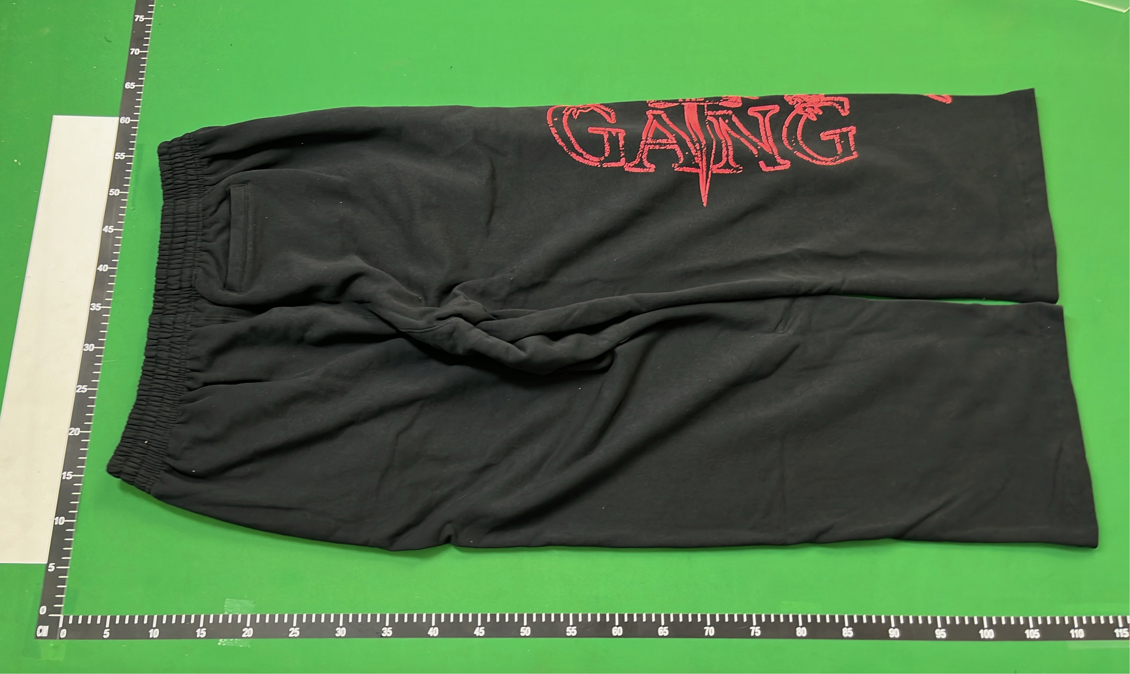 Black Pants with Red Graffiti Print