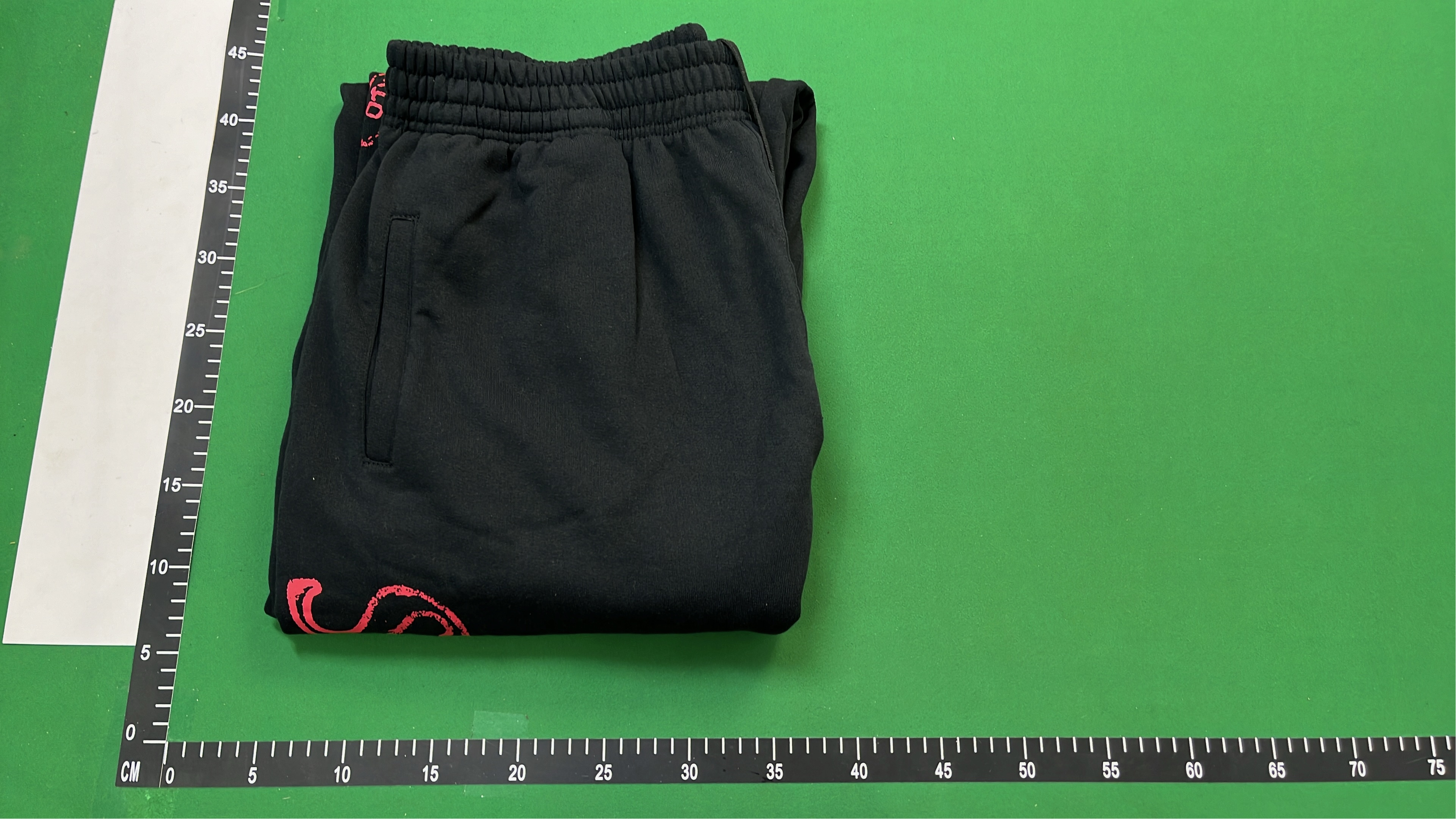 Black Pants with Red Graffiti Print