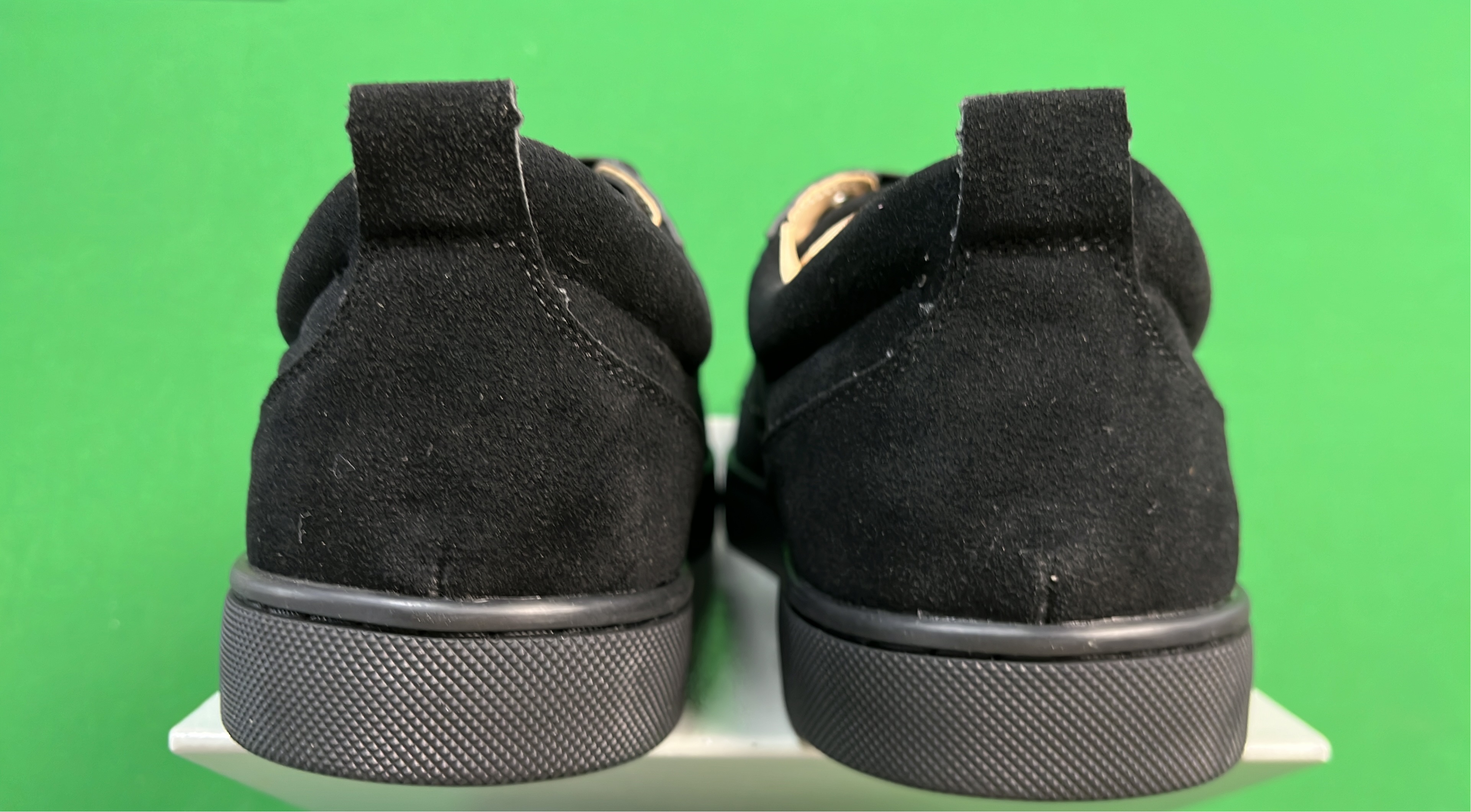 Black Studded Sneakers with Rhinestones and Spikes