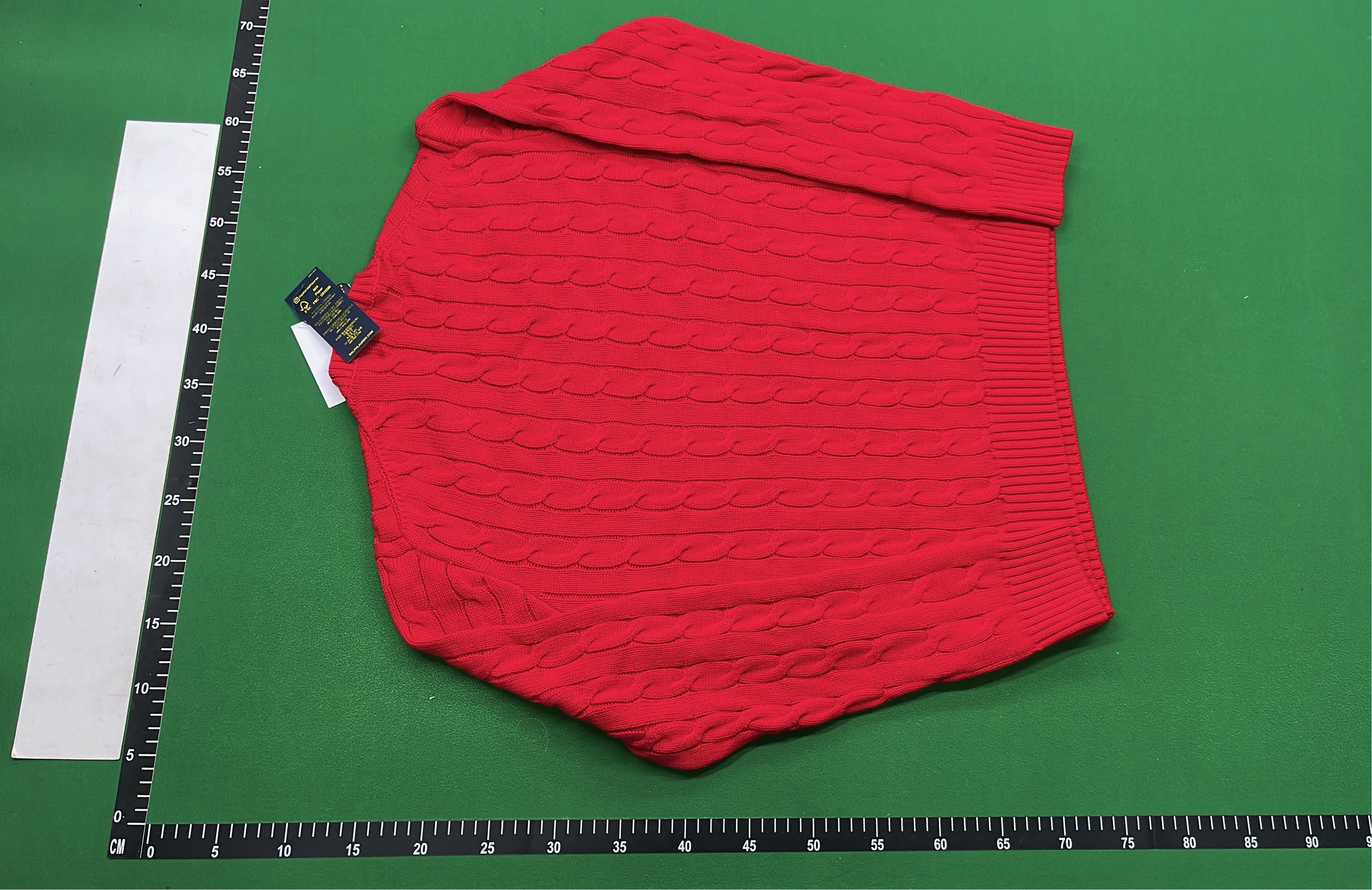 Green Cable Knit Sweater with Pony Logo